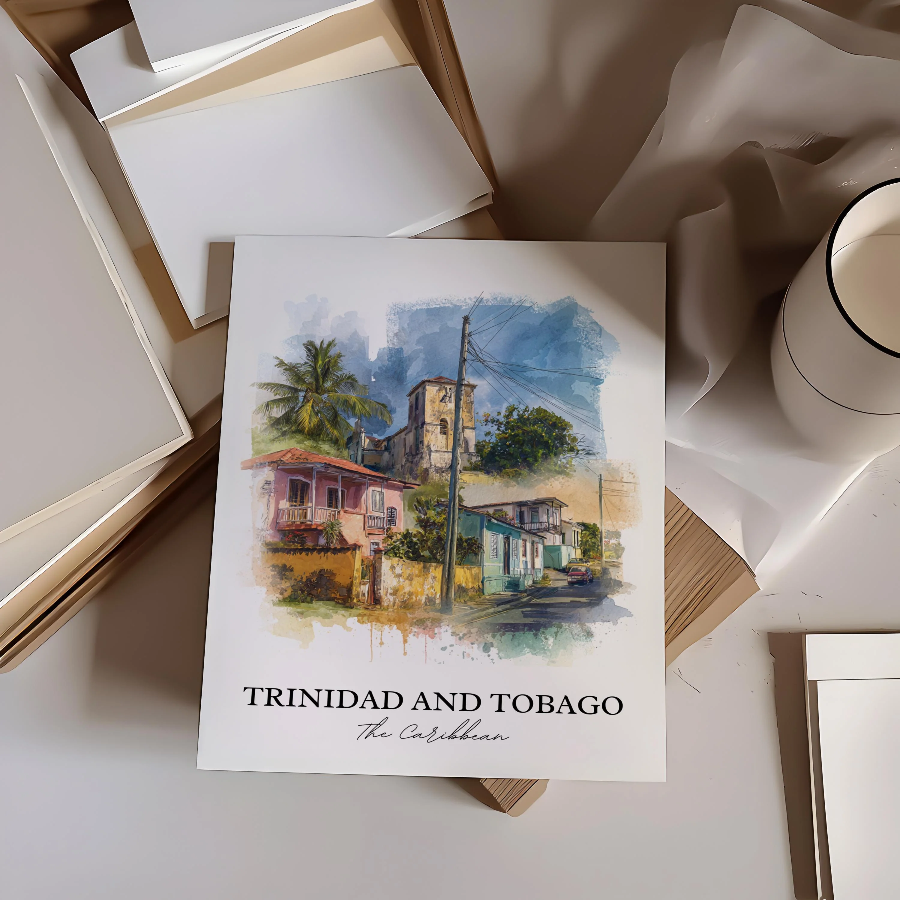 Trinidad, Trinidad and Tobago – Watercolor Art Print - Image 5