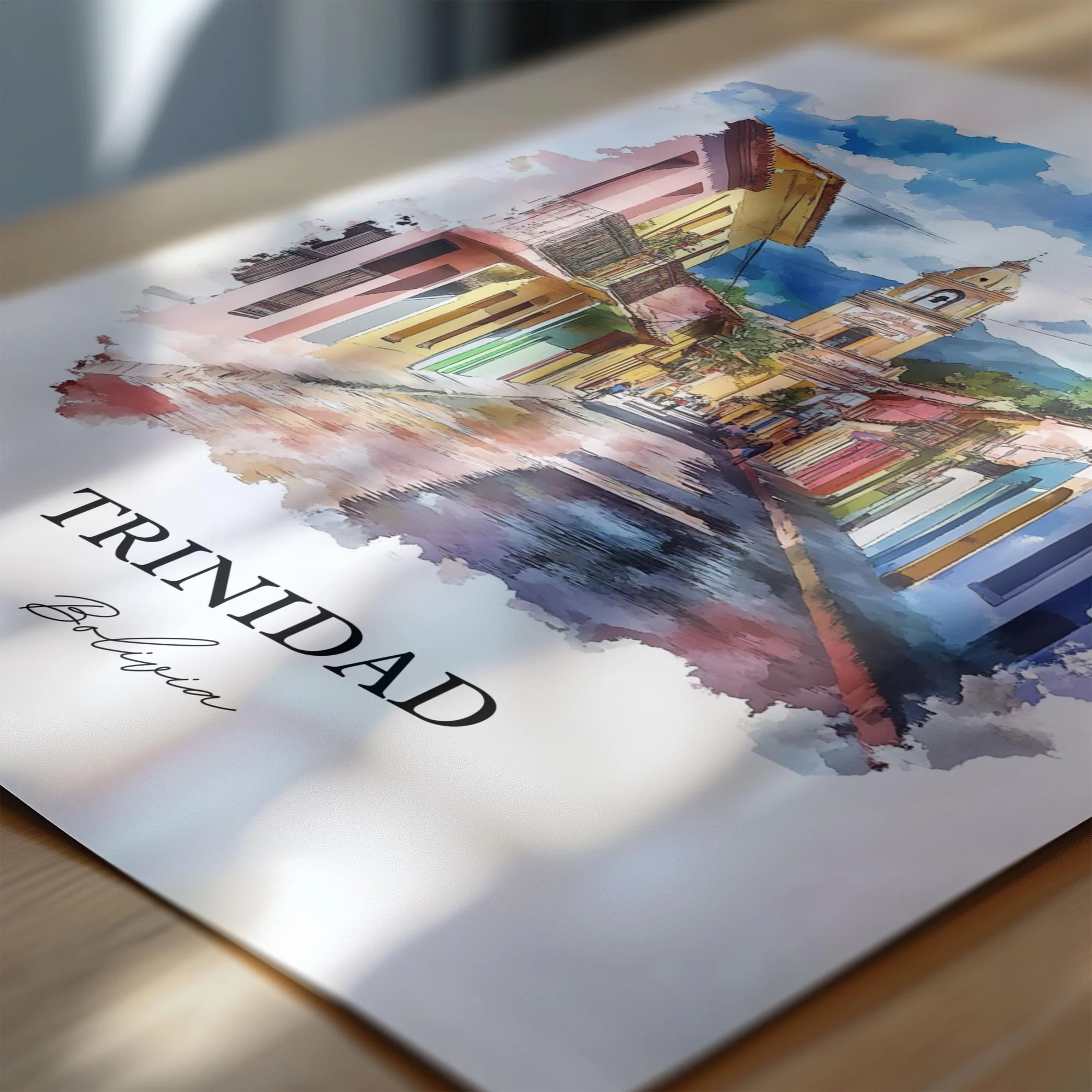 Trinidad, Bolivia – Watercolor Art Print - Image 2