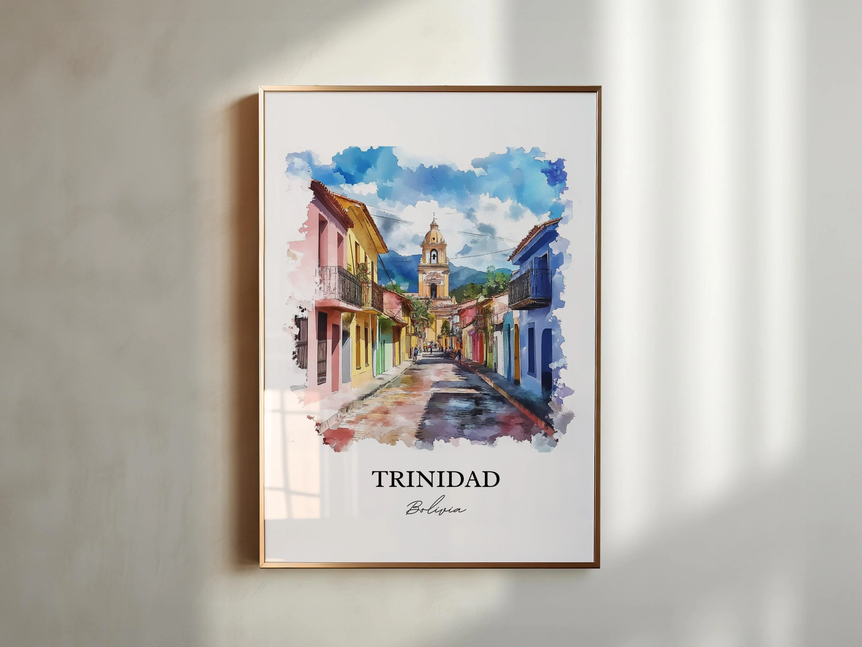 Trinidad, Bolivia – Watercolor Art Print - Image 3