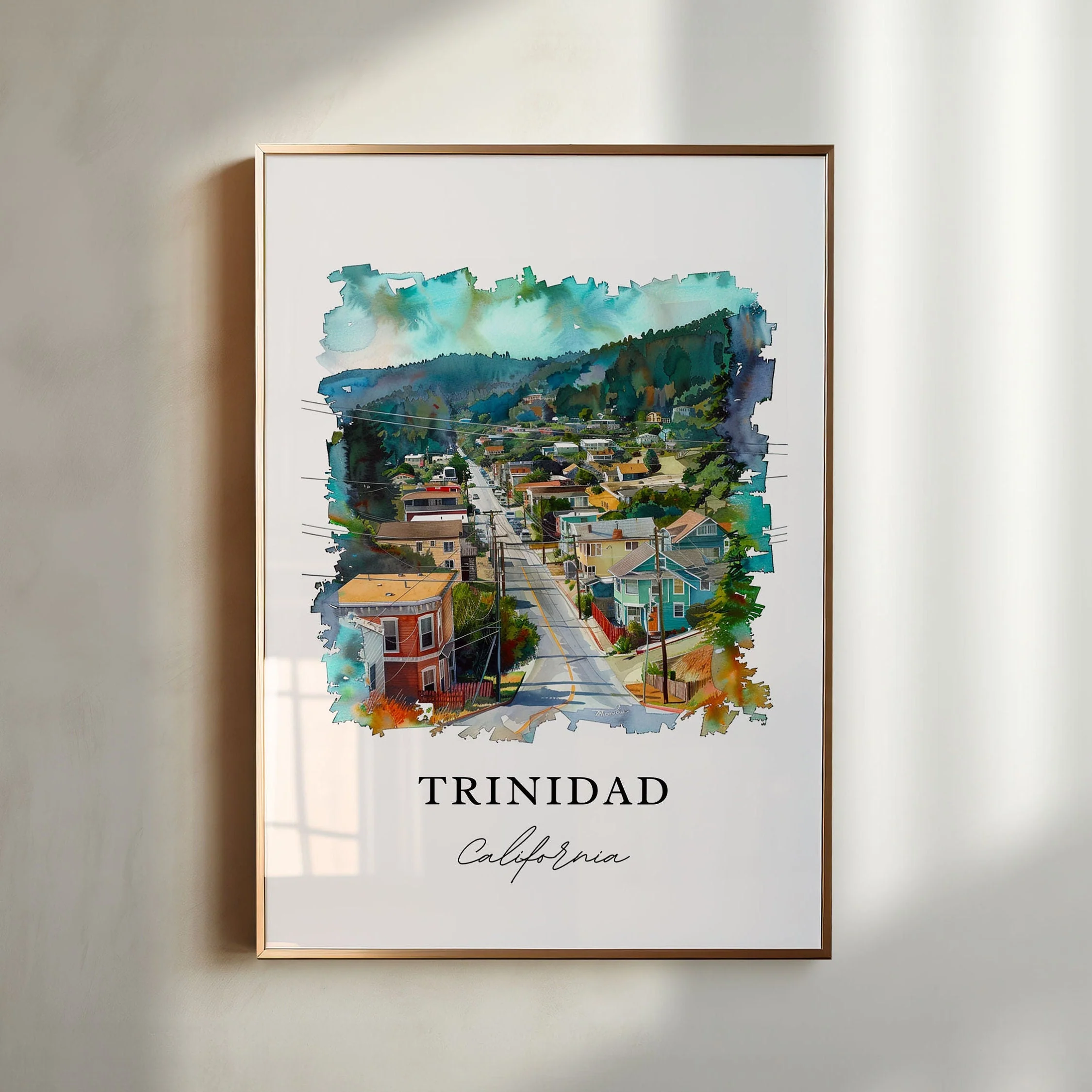 Trinidad, California, USA – Watercolor Art Print