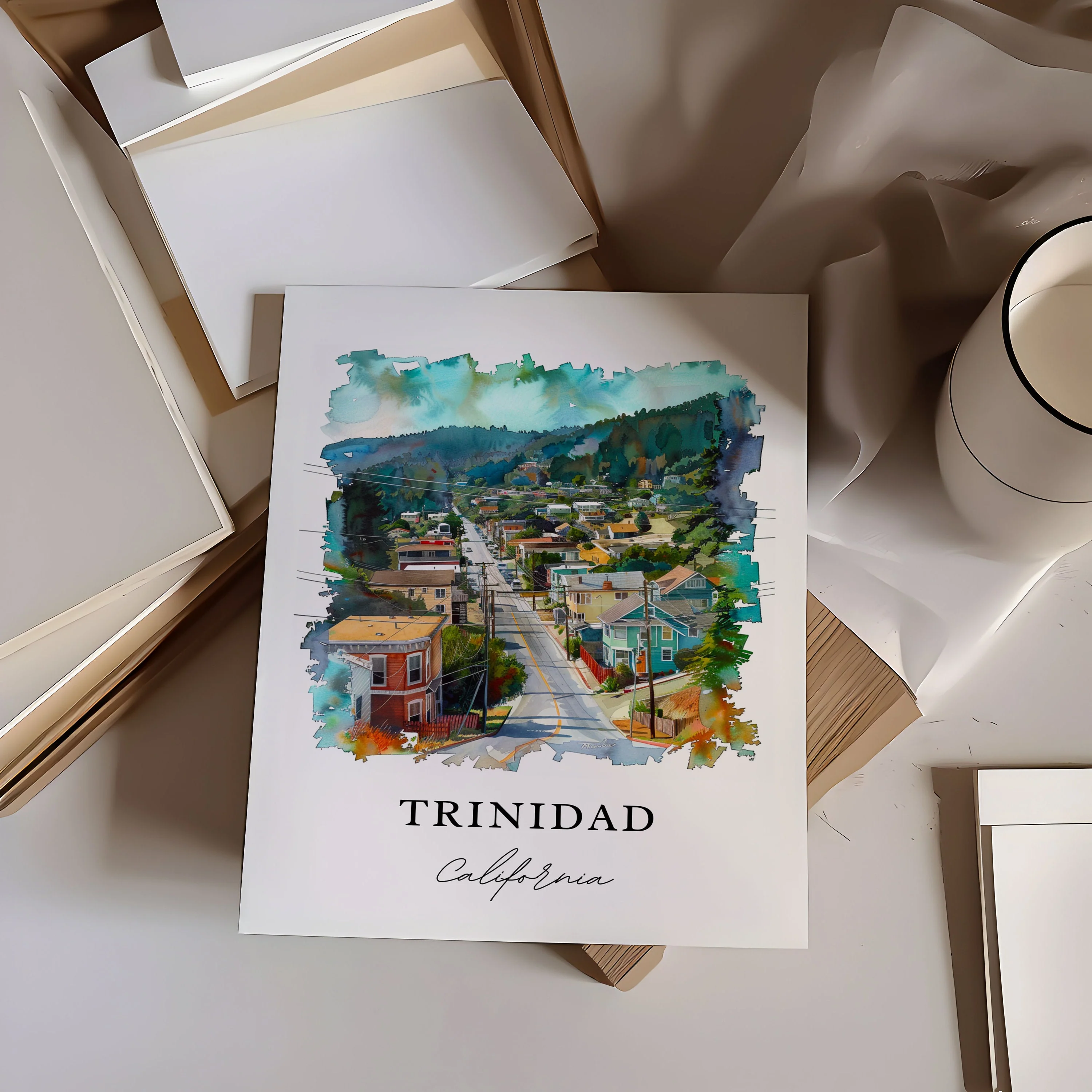 Trinidad, California, USA – Watercolor Art Print - Image 2