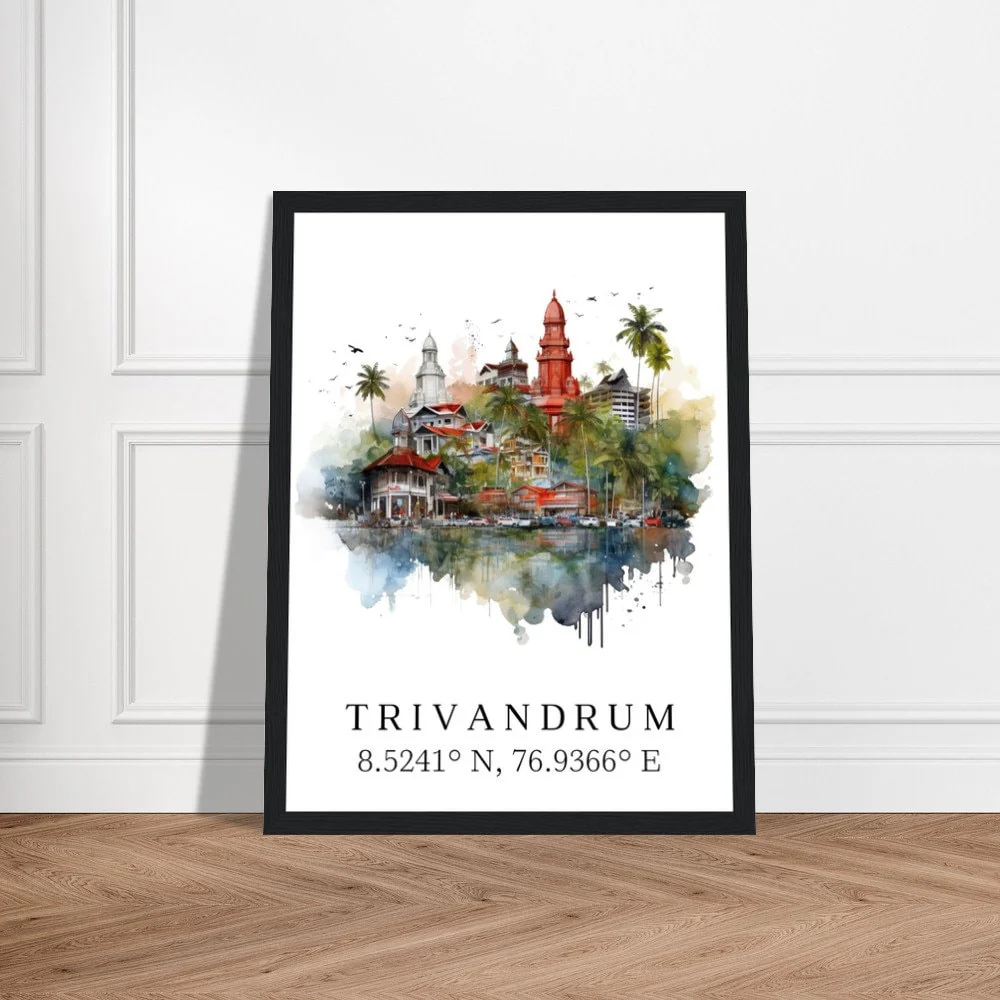 Trivandrum, India – Watercolor Art Print - Image 5