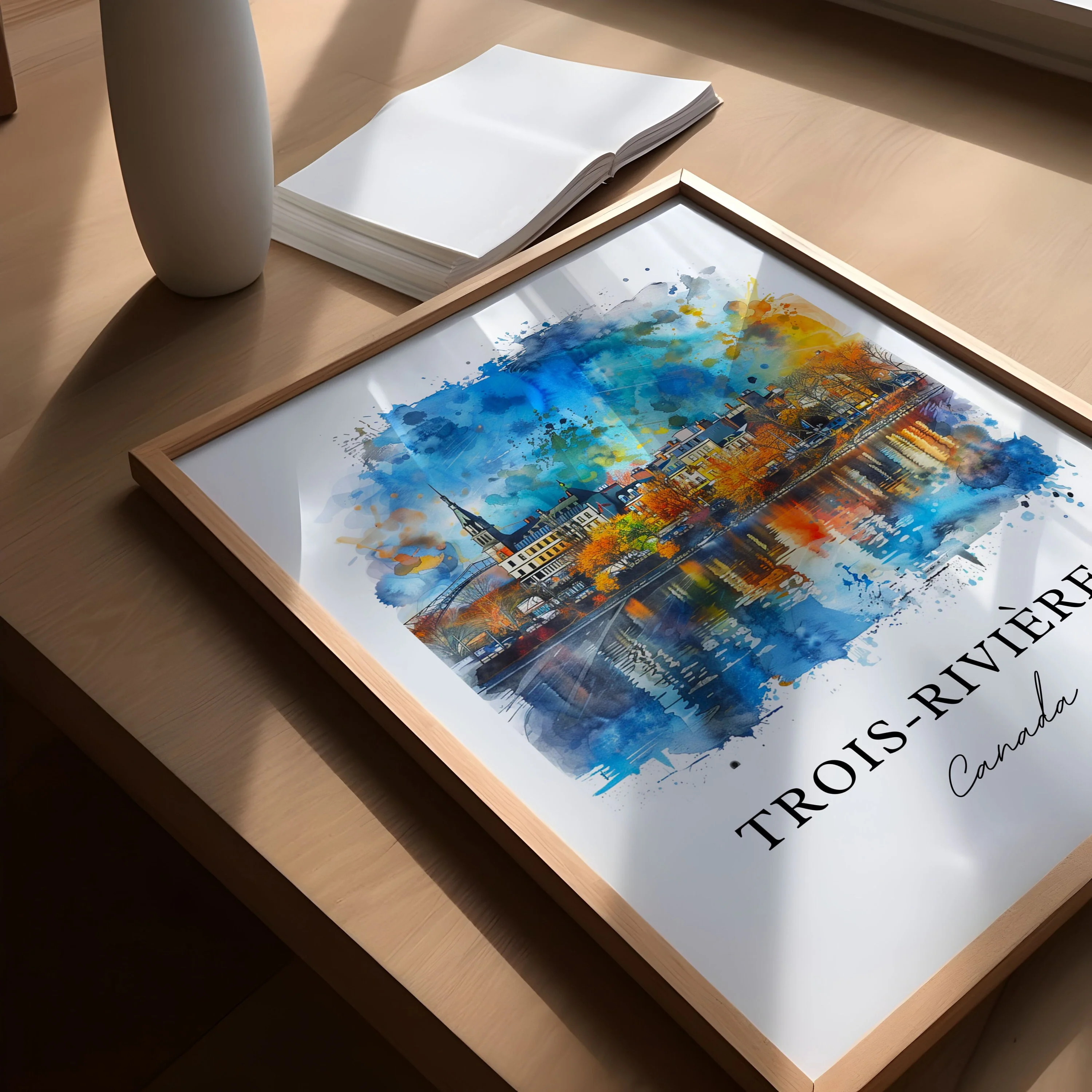 Trois-Rivières, Quebec – Watercolor Art Print - Image 3