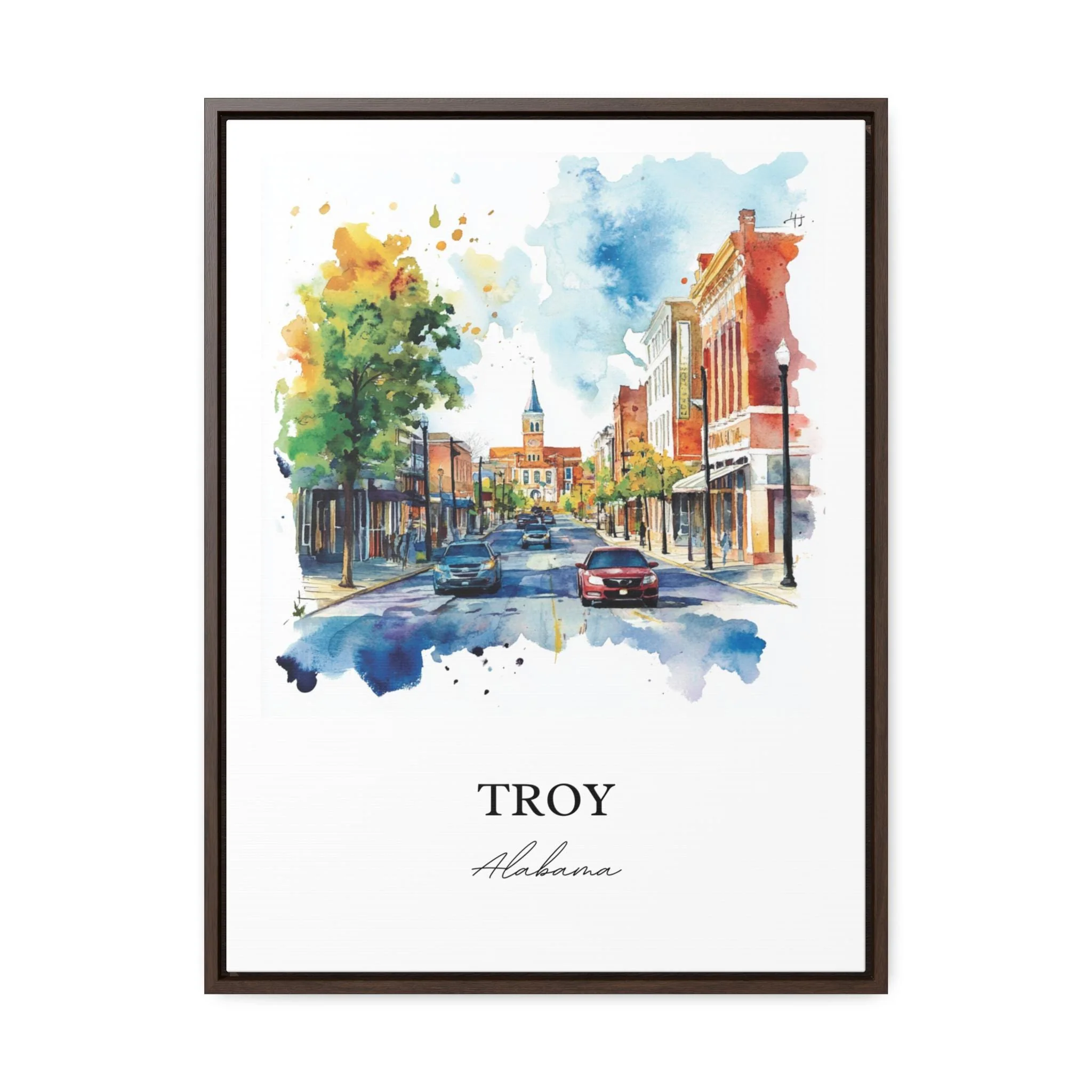 Troy, Alabama Watercolor Art Print - Image 6