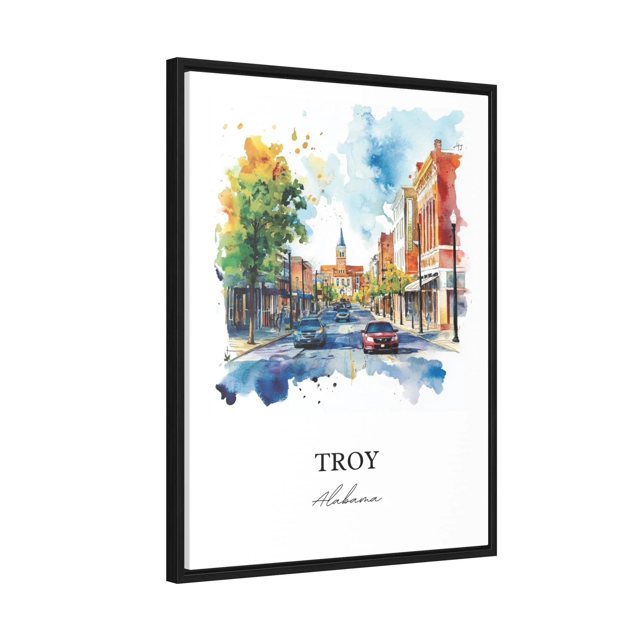 Troy, Alabama Watercolor Art Print - Image 7