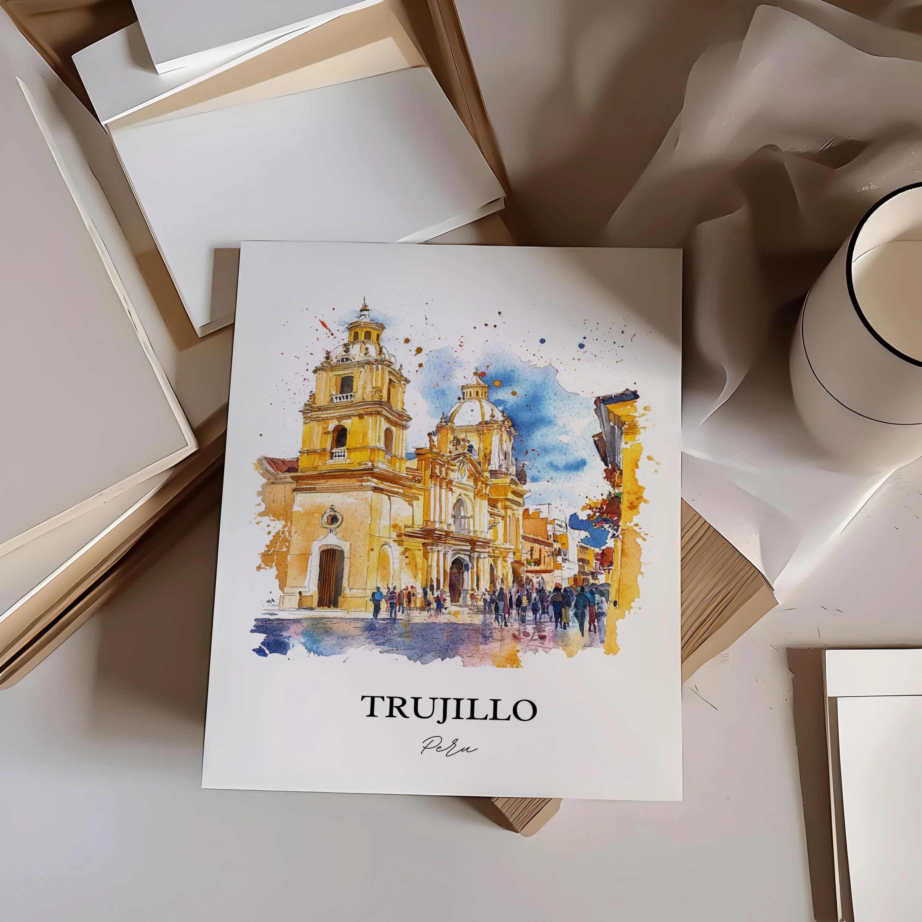 Trujillo, Peru – Watercolor Art Print - Image 5