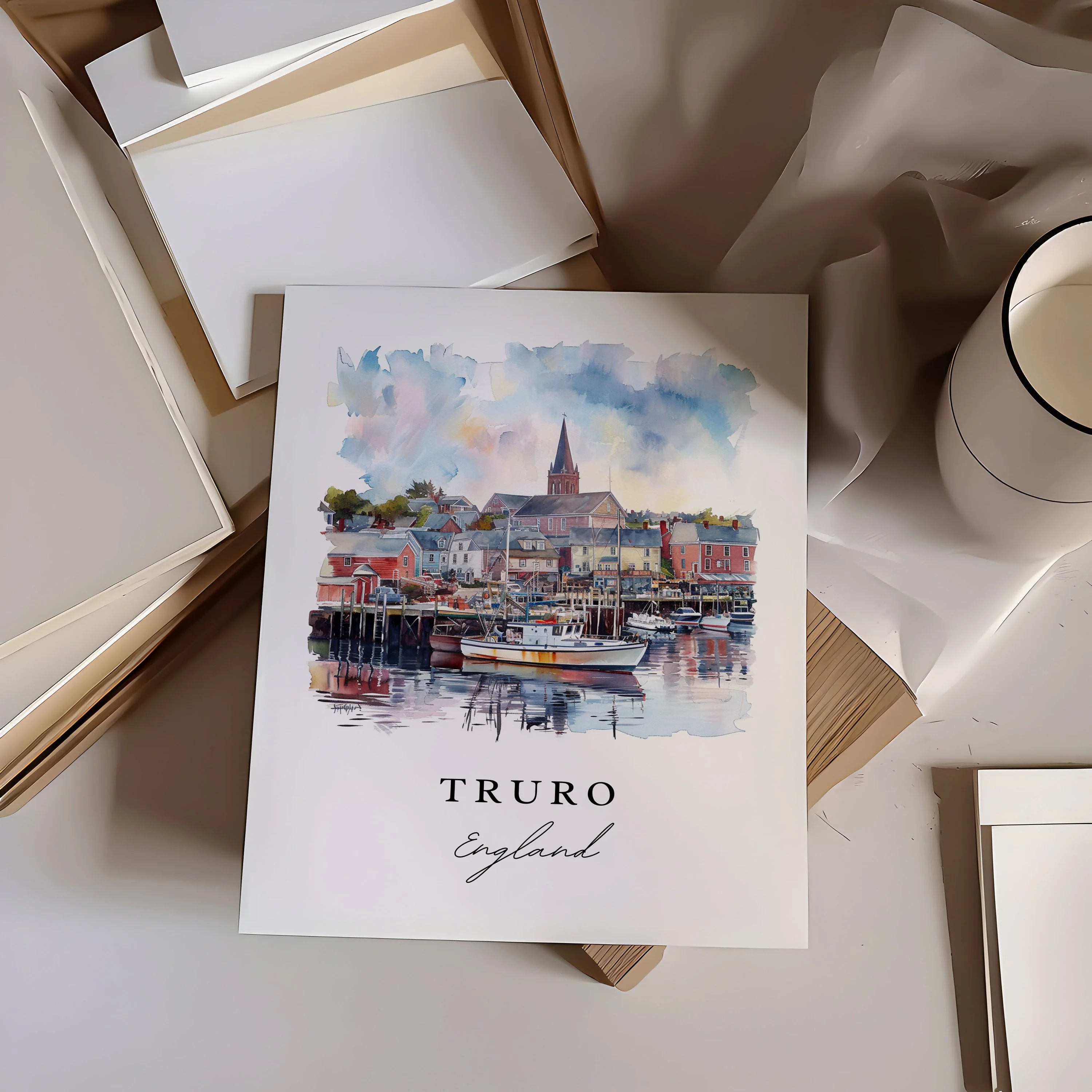 Truro, England – Watercolor Art Print - Image 2