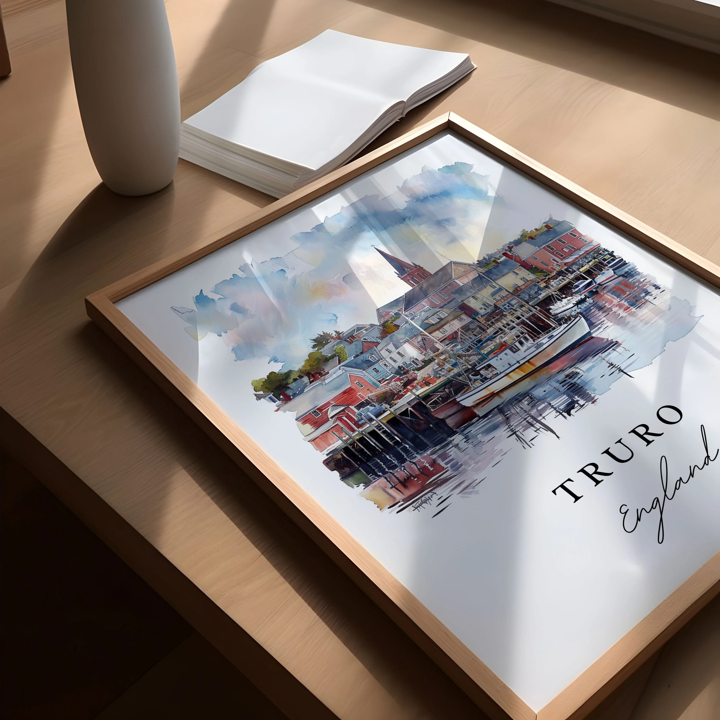 Truro, England – Watercolor Art Print - Image 3
