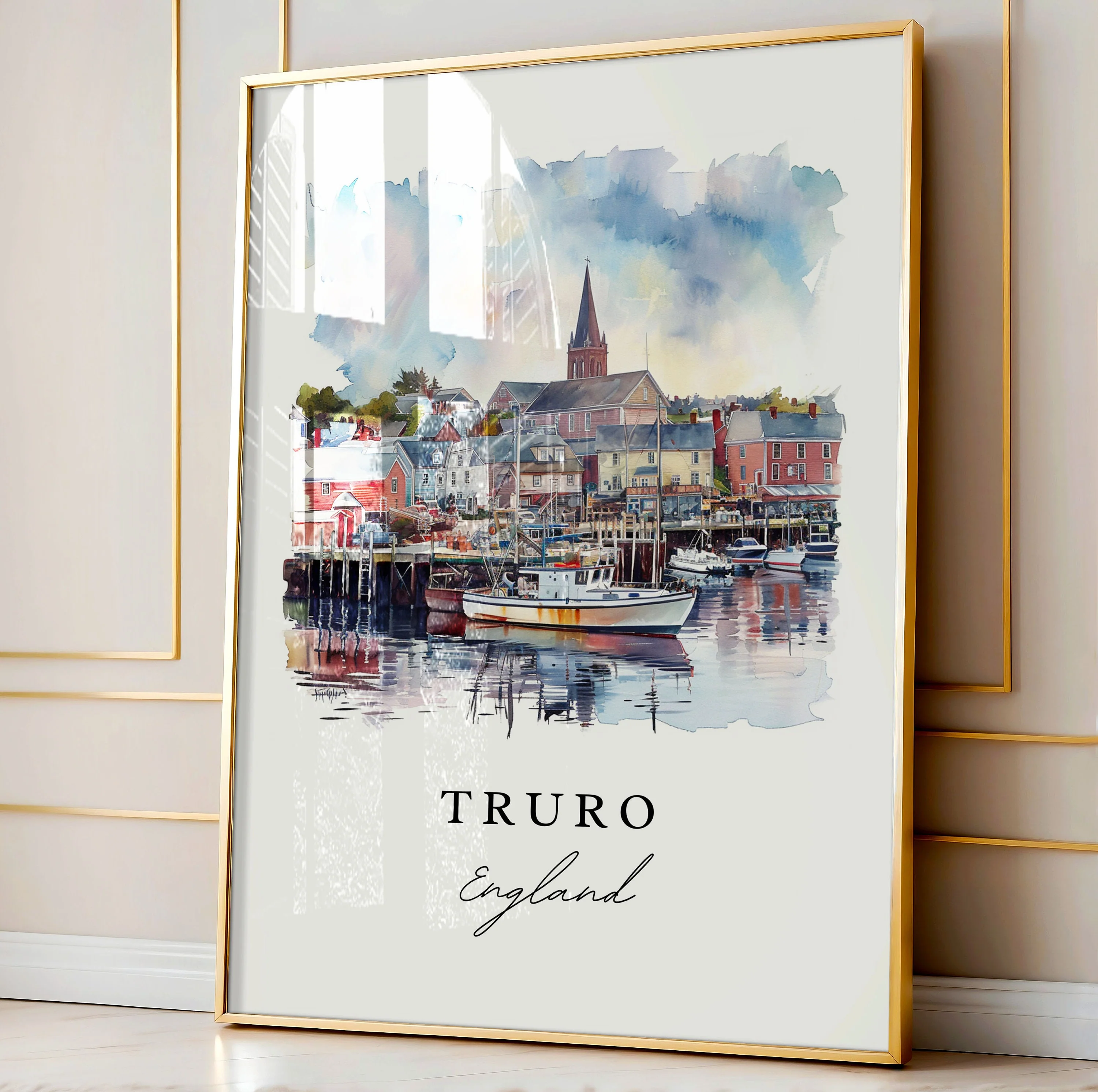 Truro, England – Watercolor Art Print - Image 4