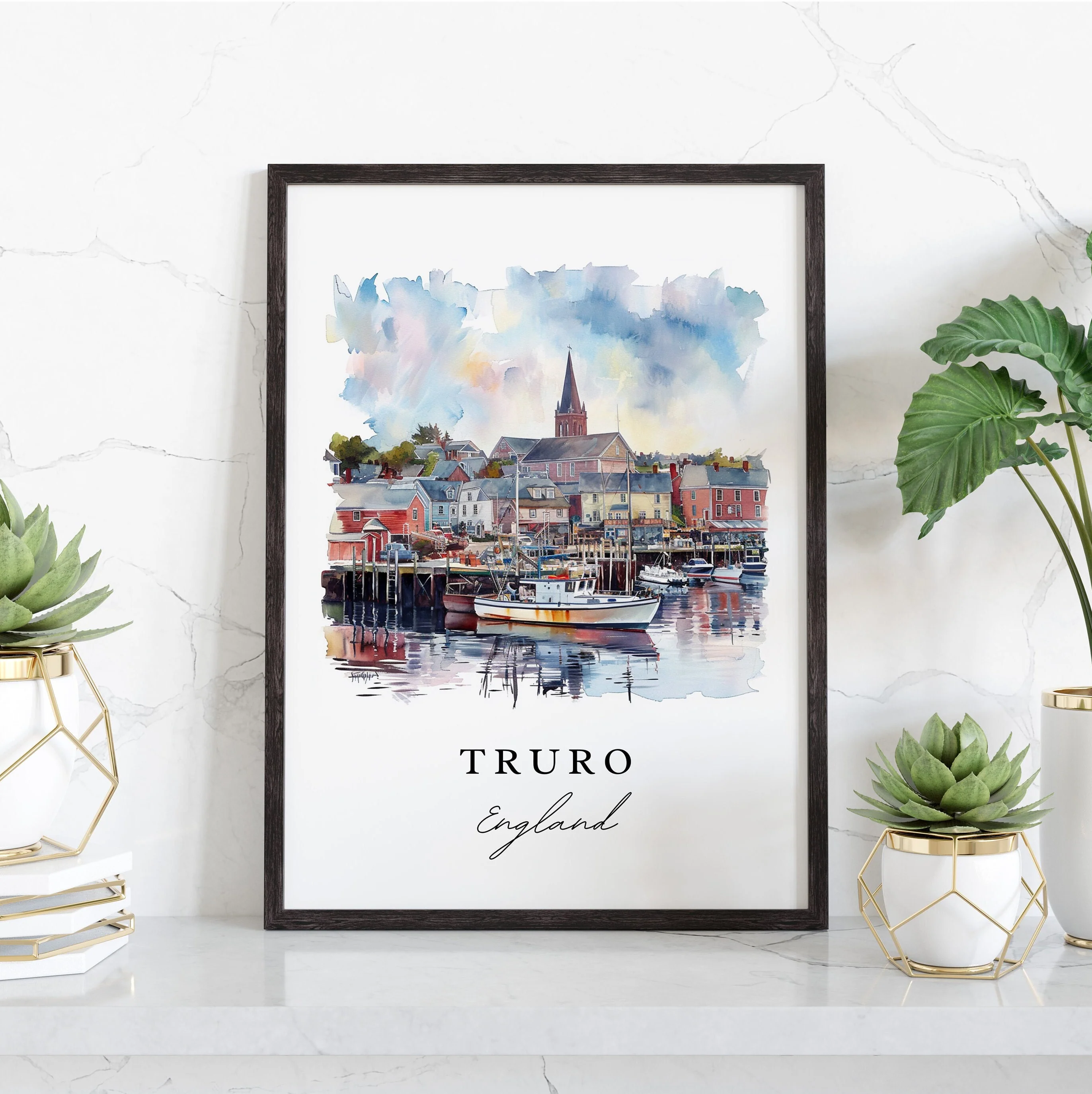 Truro, England – Watercolor Art Print - Image 5