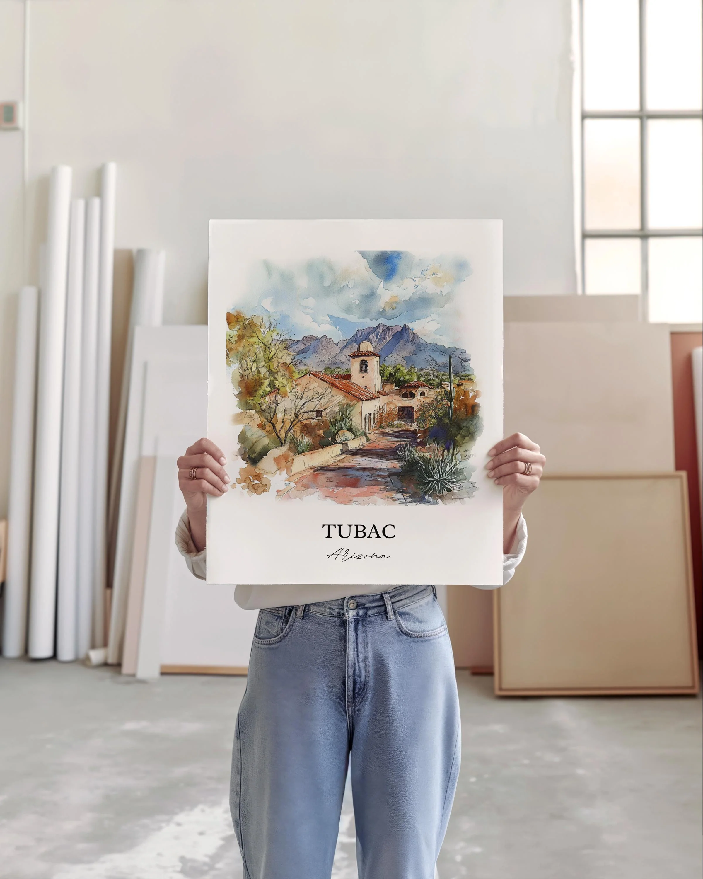 Tubac, AZ, USA – Watercolor Art Print - Image 3