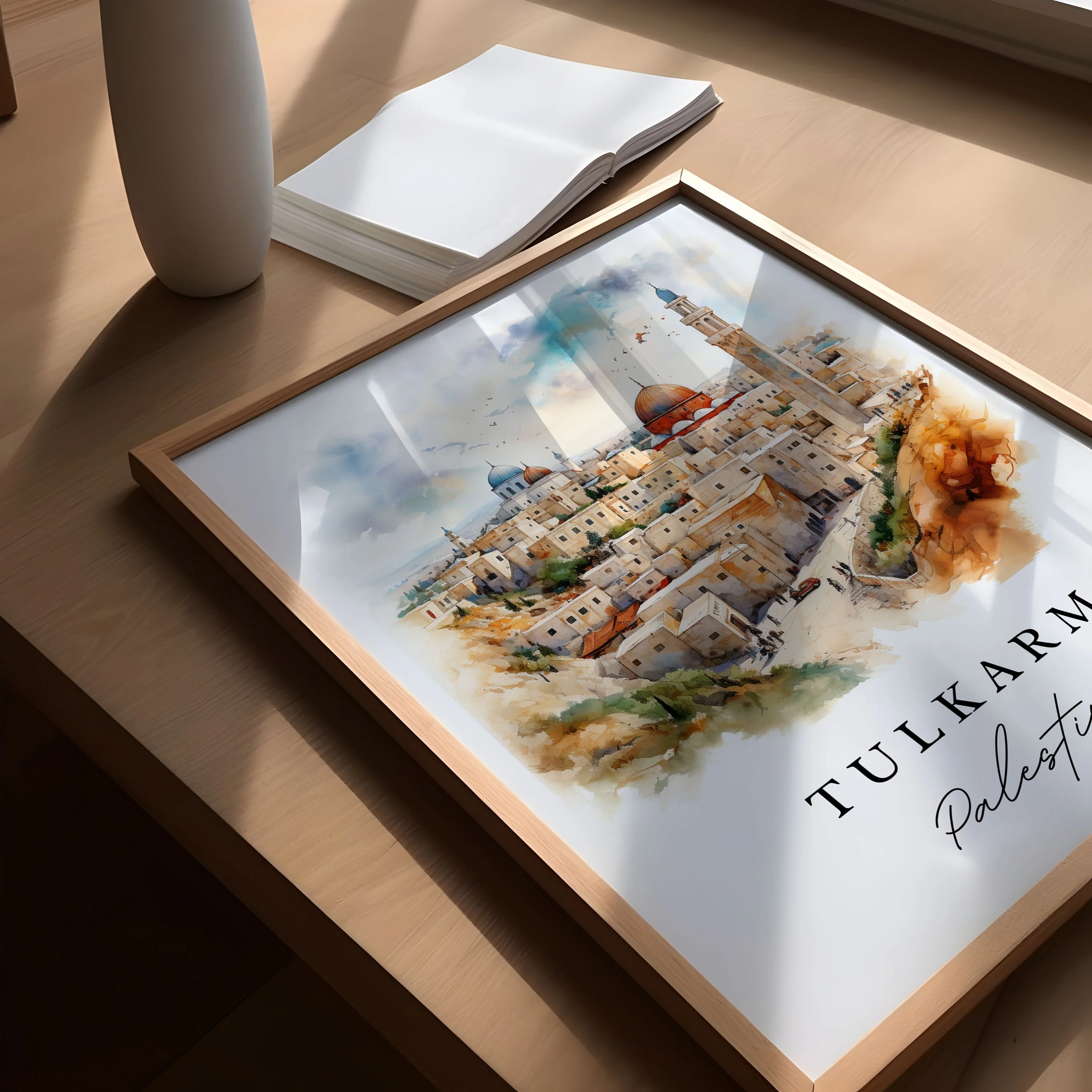 Tulkarm, Palestine – Watercolor Art Print - Image 3