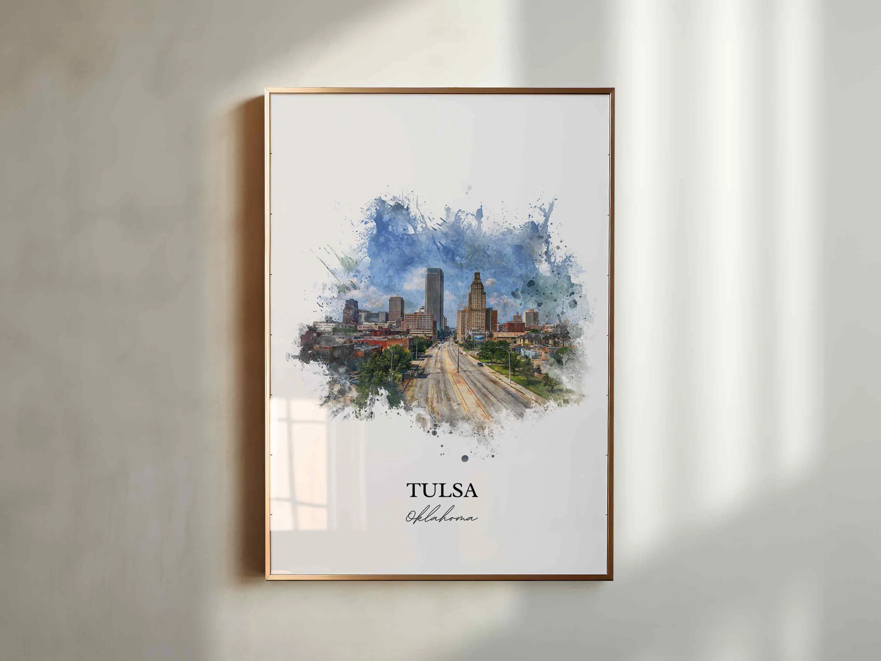 Tulsa, Oklahoma – Watercolor Art Print - Image 3