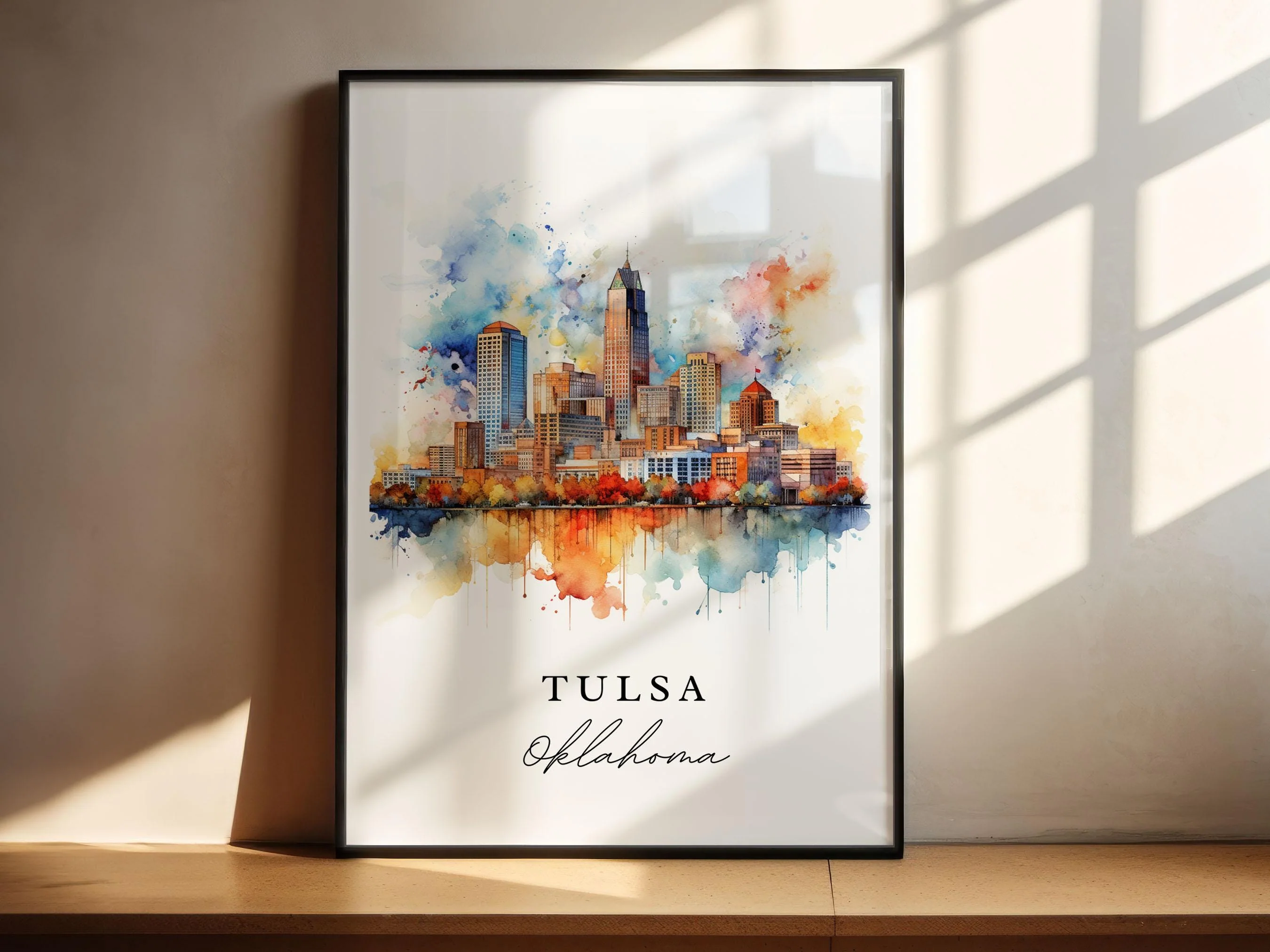 Tulsa, Oklahoma – Watercolor Art Print - Image 4