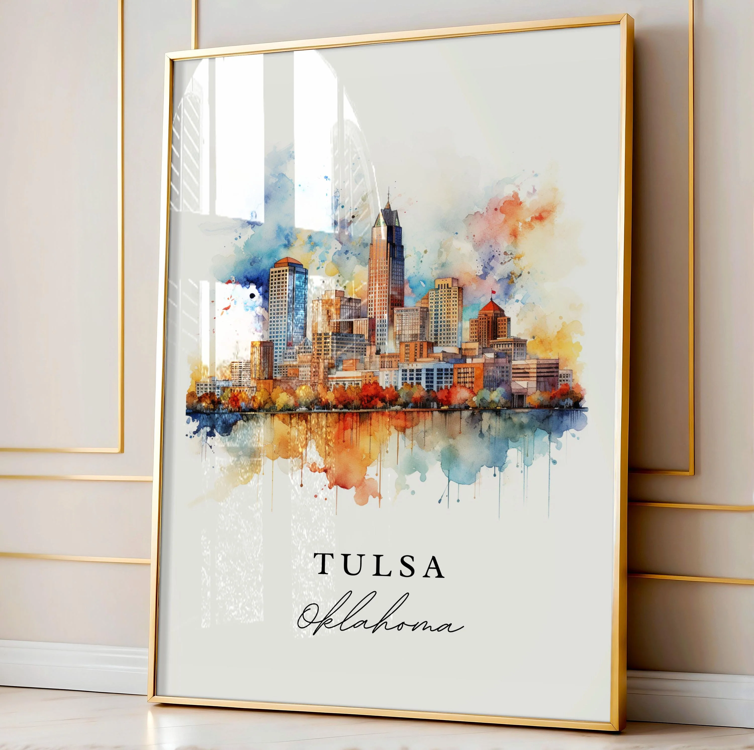 Tulsa, Oklahoma – Watercolor Art Print - Image 5