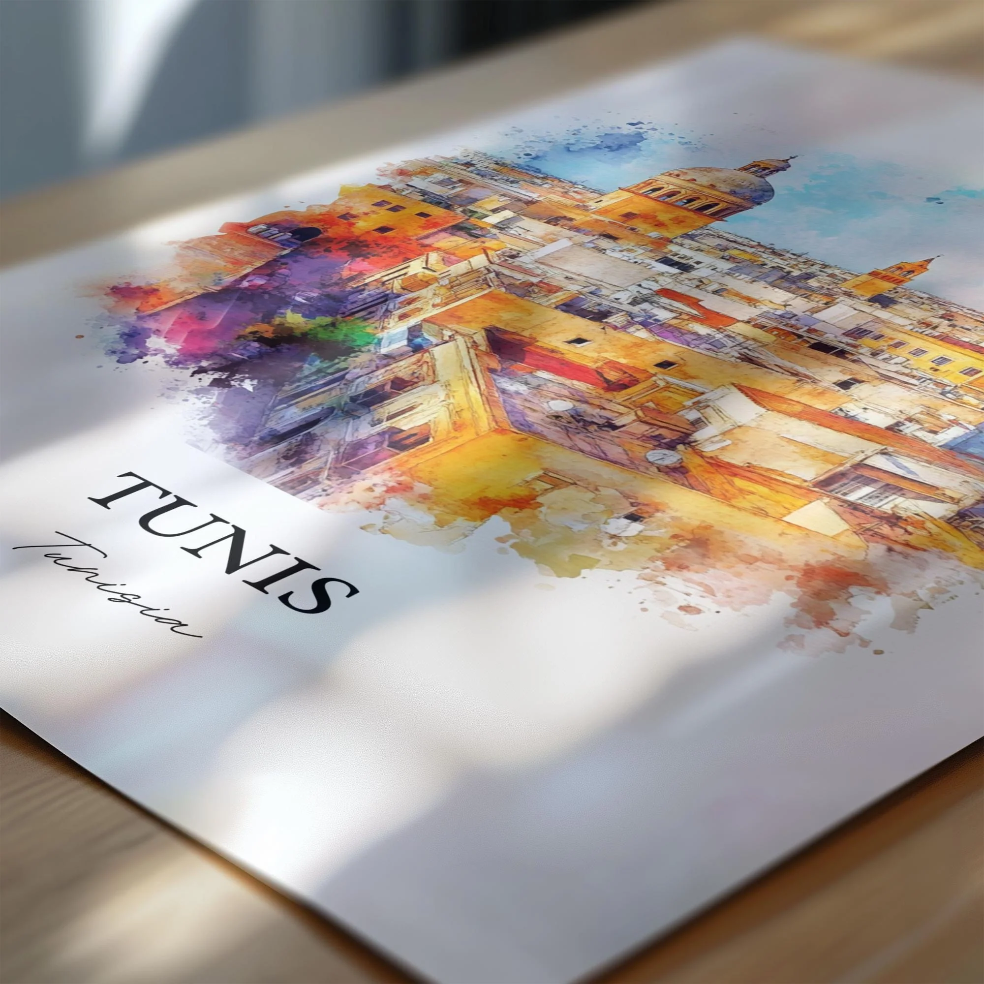 Tunis, Tunisia – Watercolor Art Print - Image 2