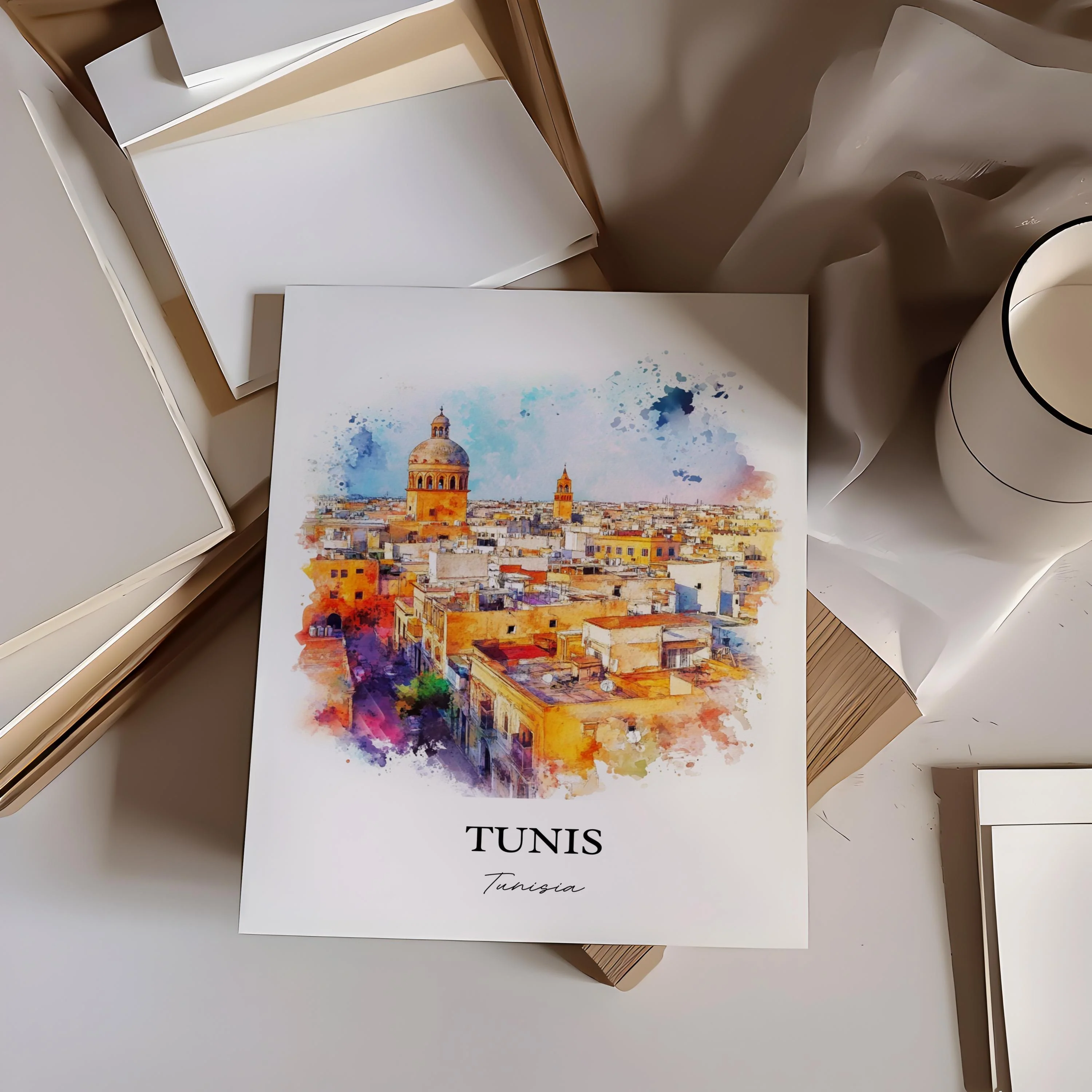 Tunis, Tunisia – Watercolor Art Print - Image 5