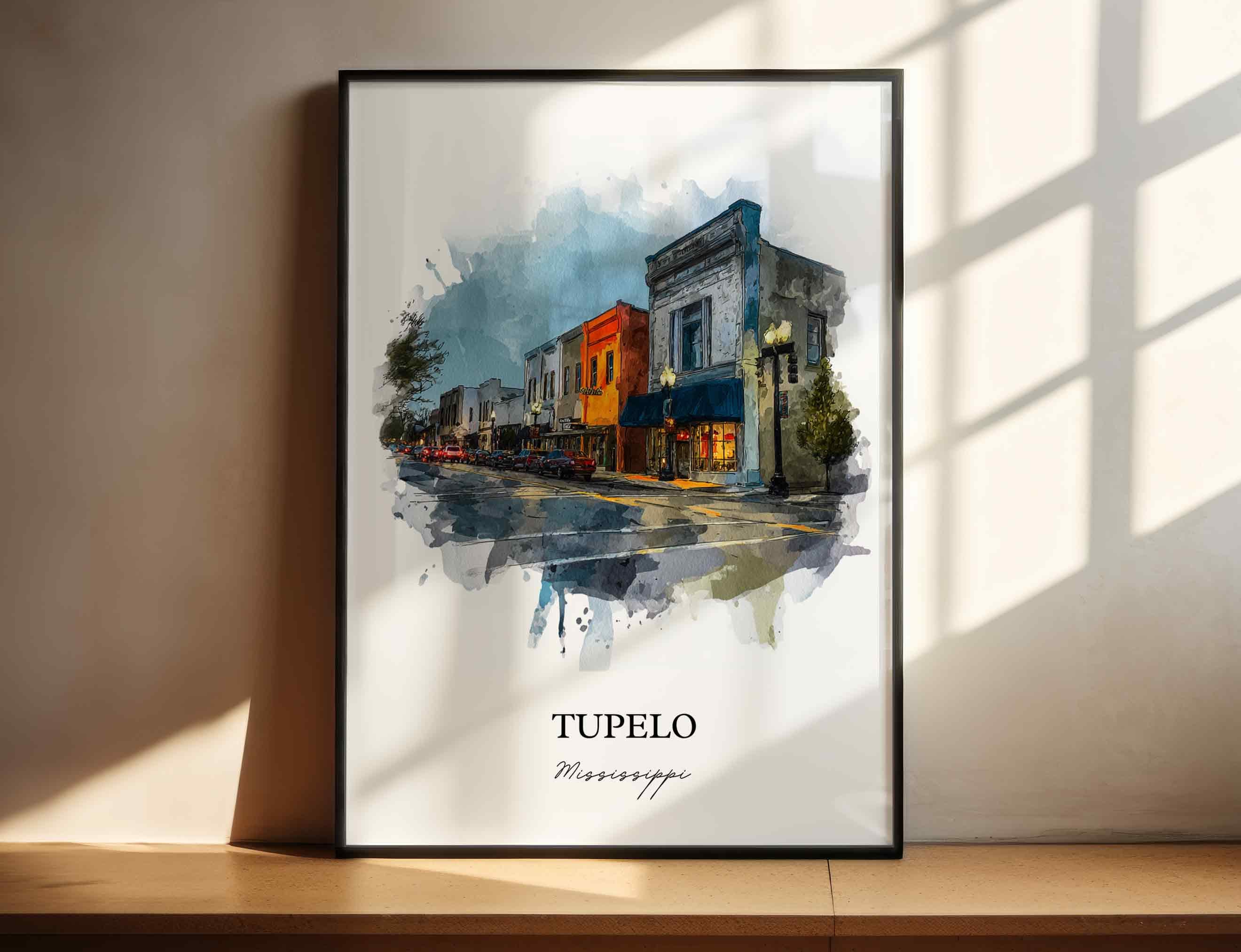 Tupelo, Mississippi – Watercolor Art Print