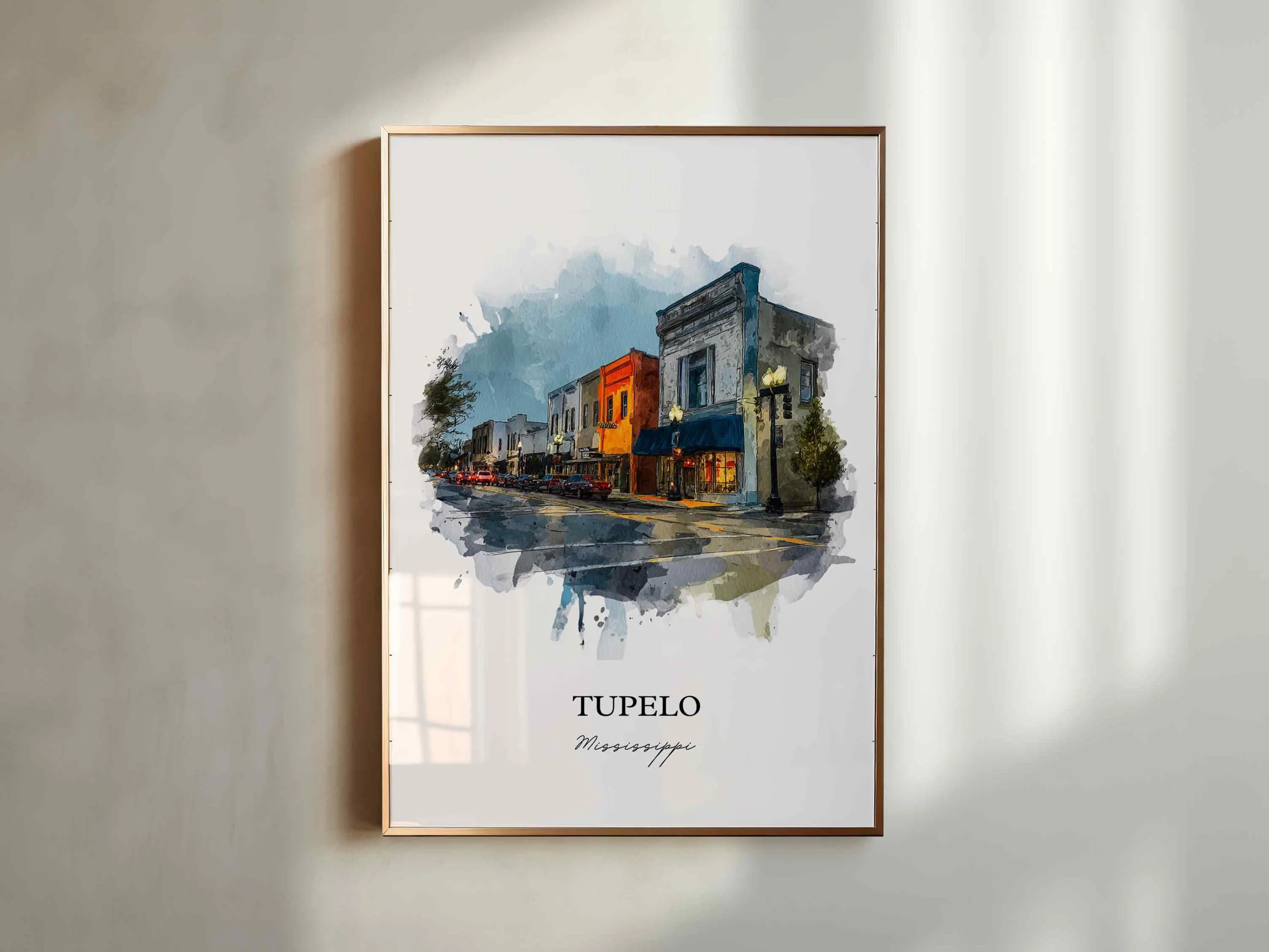 Tupelo, Mississippi – Watercolor Art Print - Image 3
