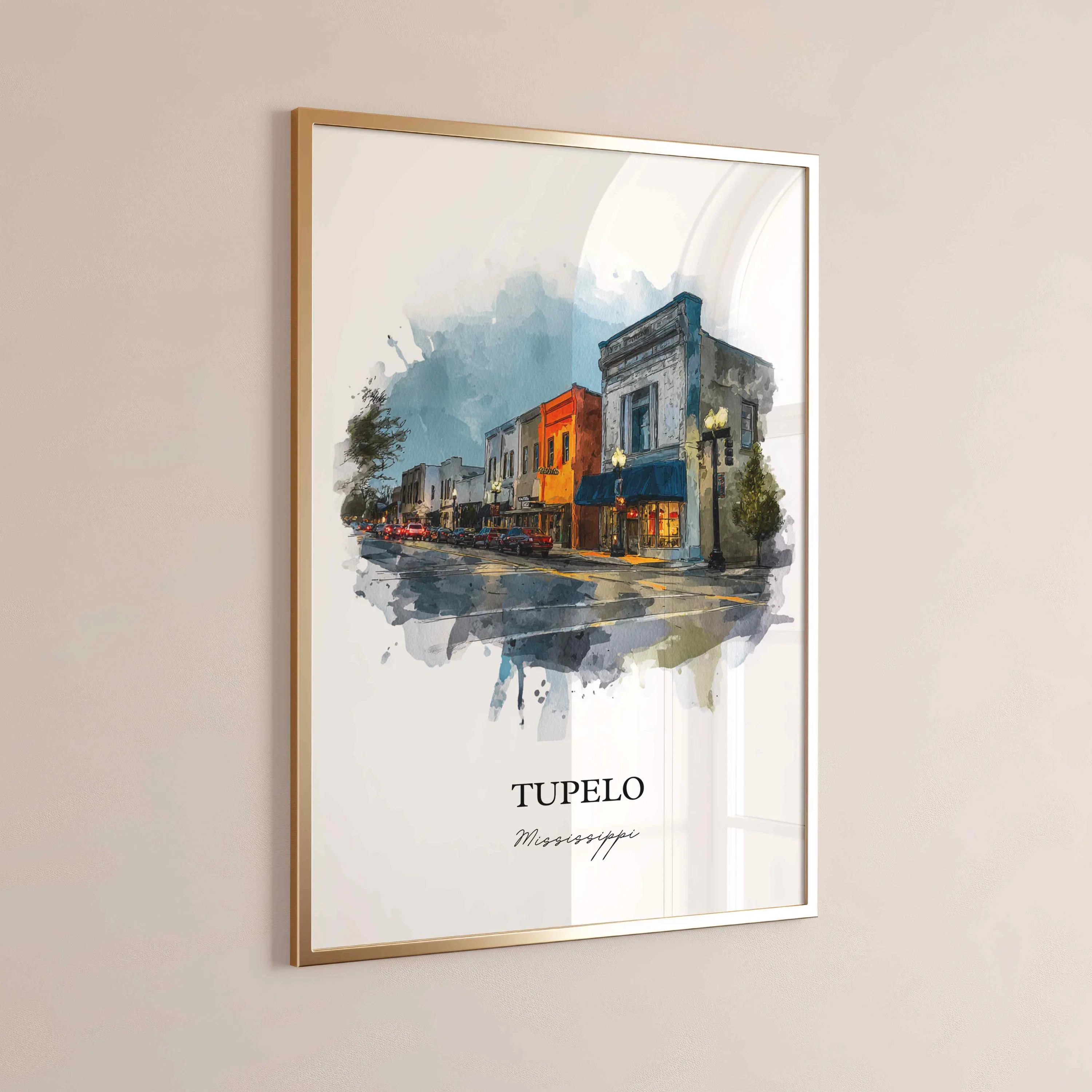 Tupelo, Mississippi – Watercolor Art Print - Image 5