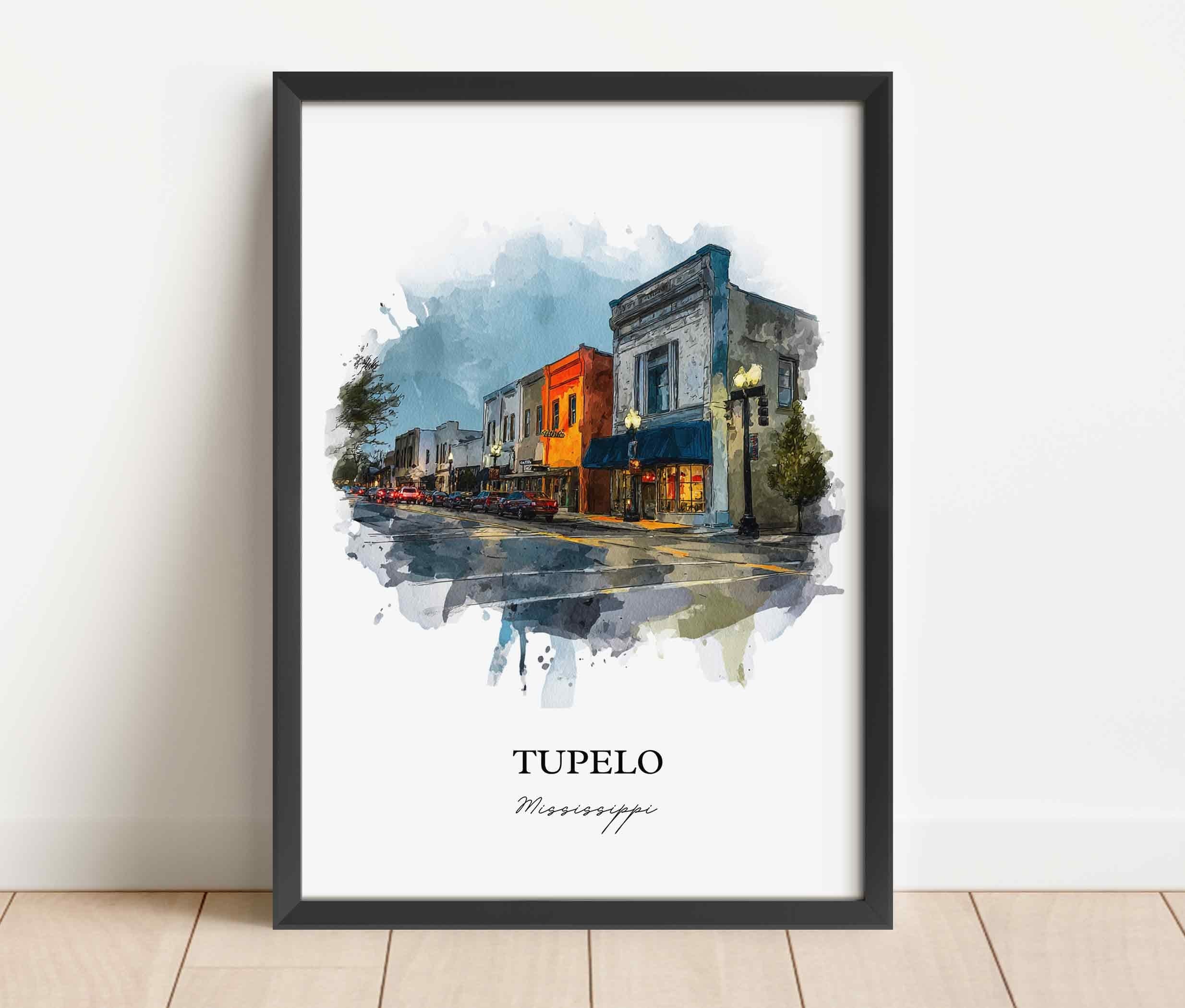 Tupelo, Mississippi – Watercolor Art Print - Image 9