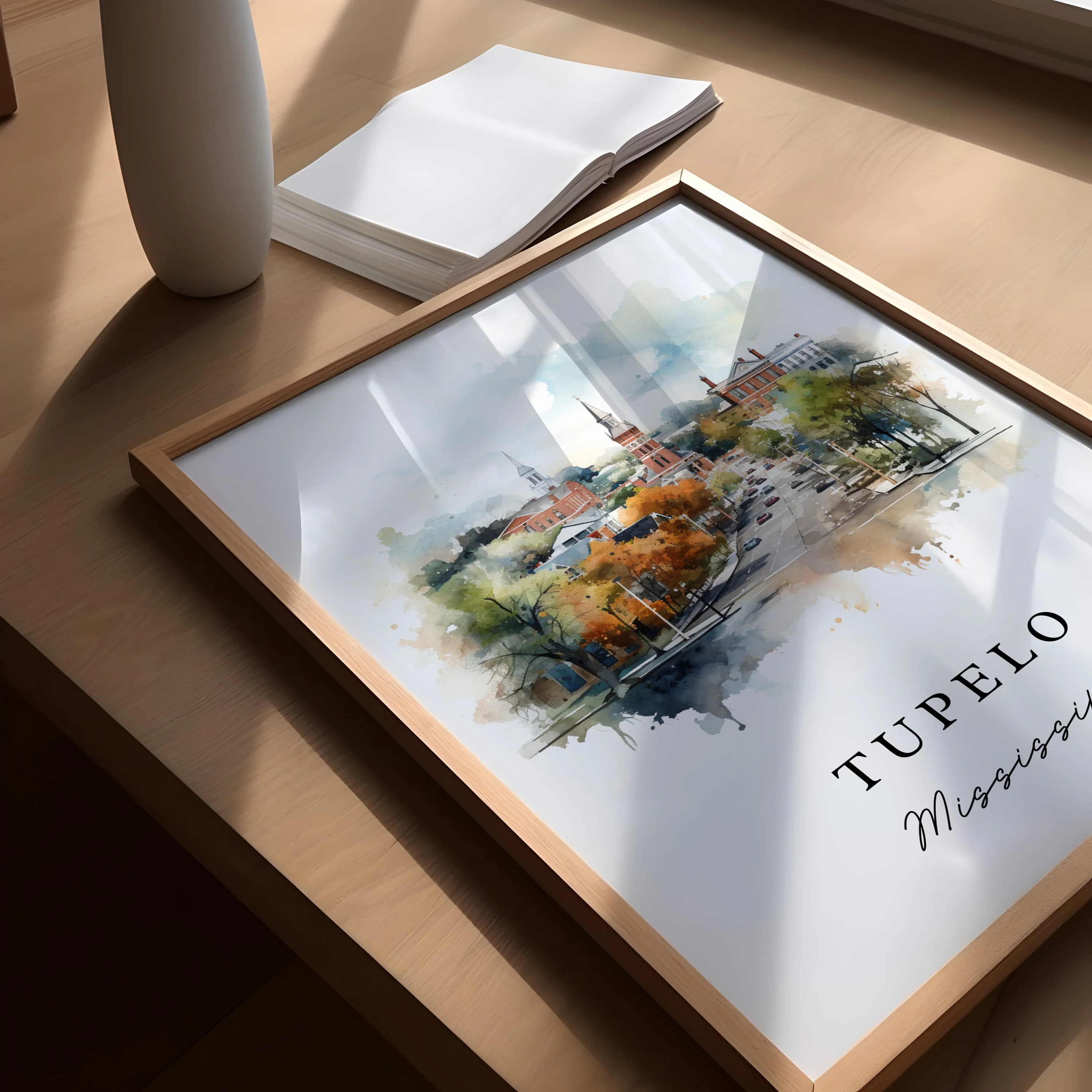 Tupelo, Mississippi – Watercolor Art Print - Image 3