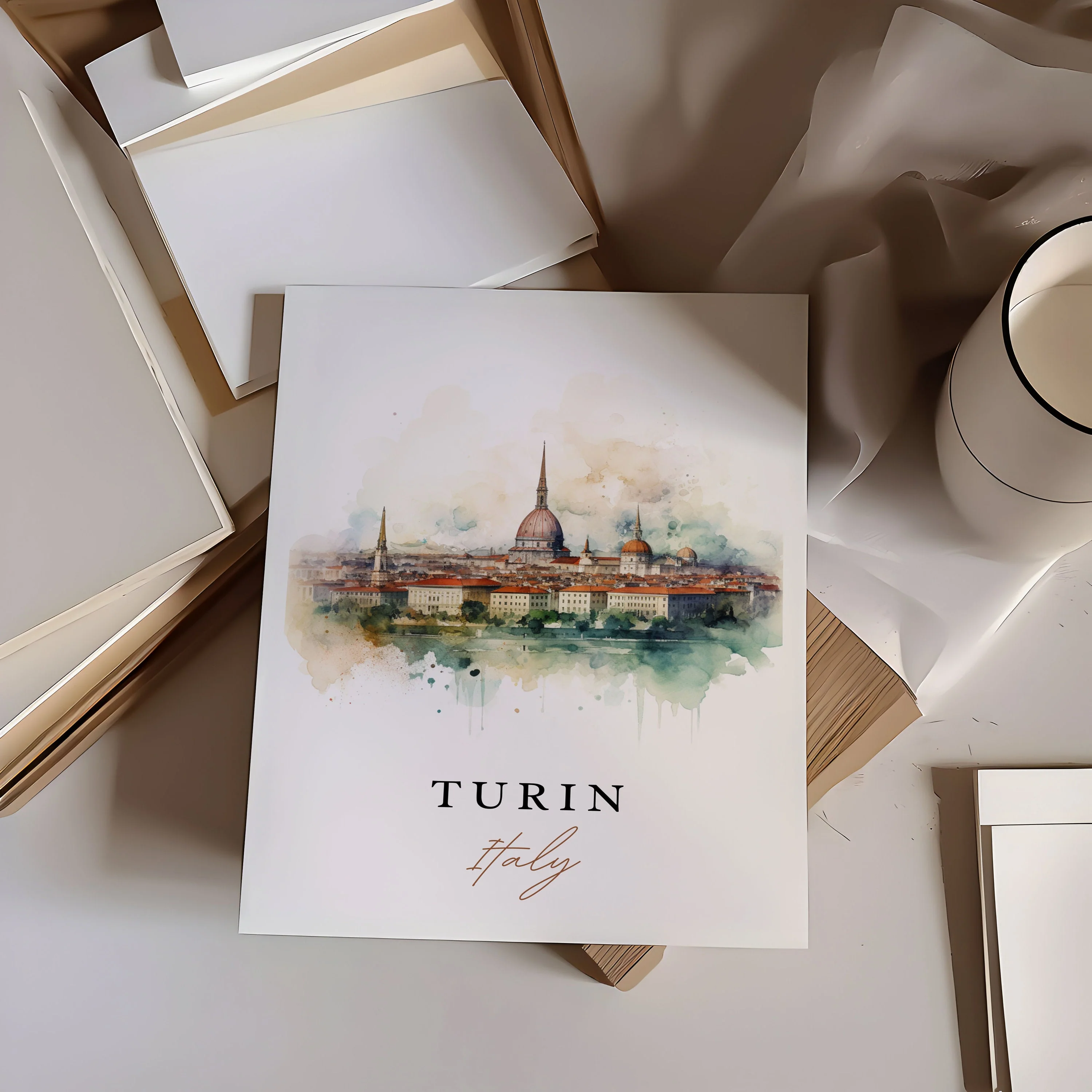 Turin, Italy – Watercolor Art Print - Image 2