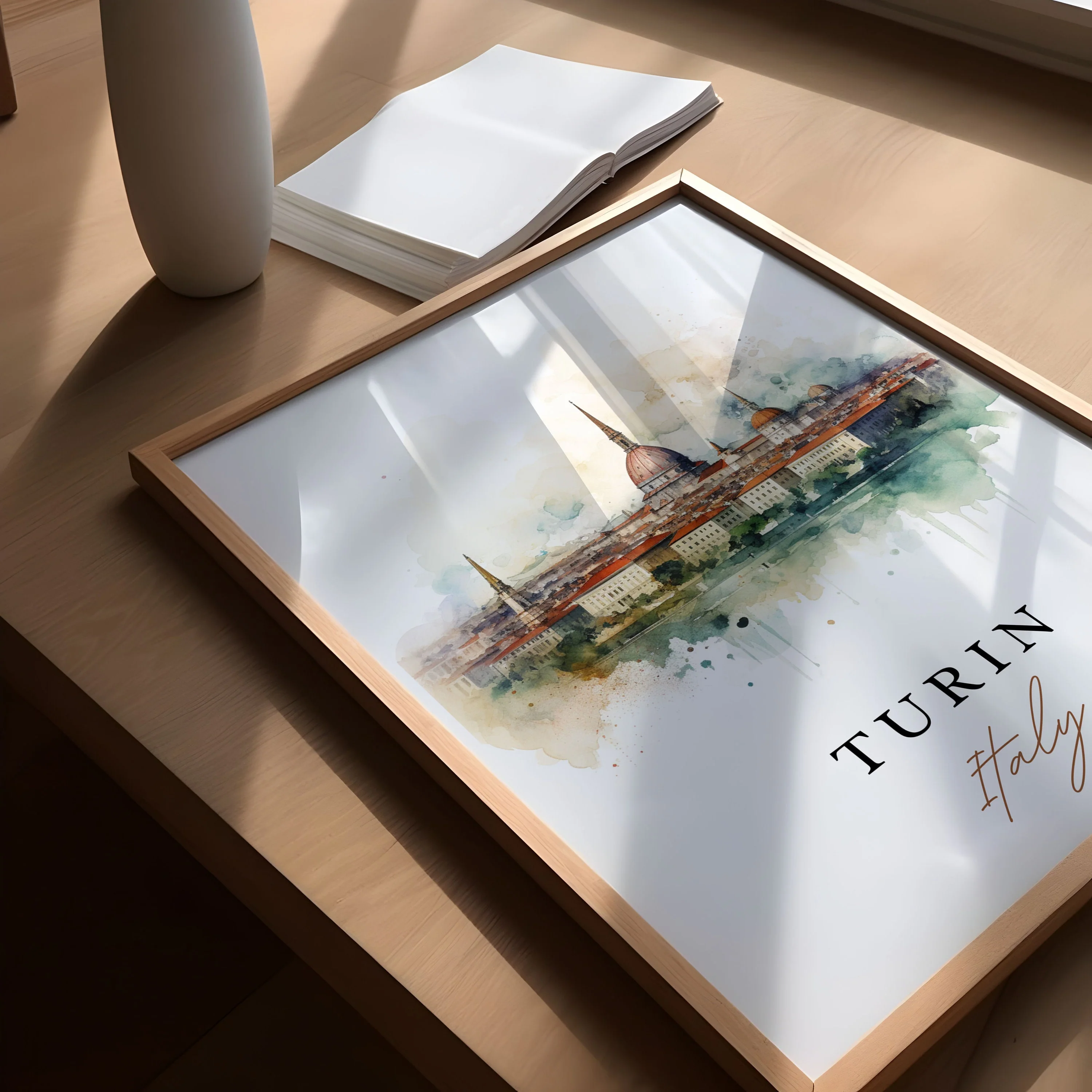 Turin, Italy – Watercolor Art Print - Image 3