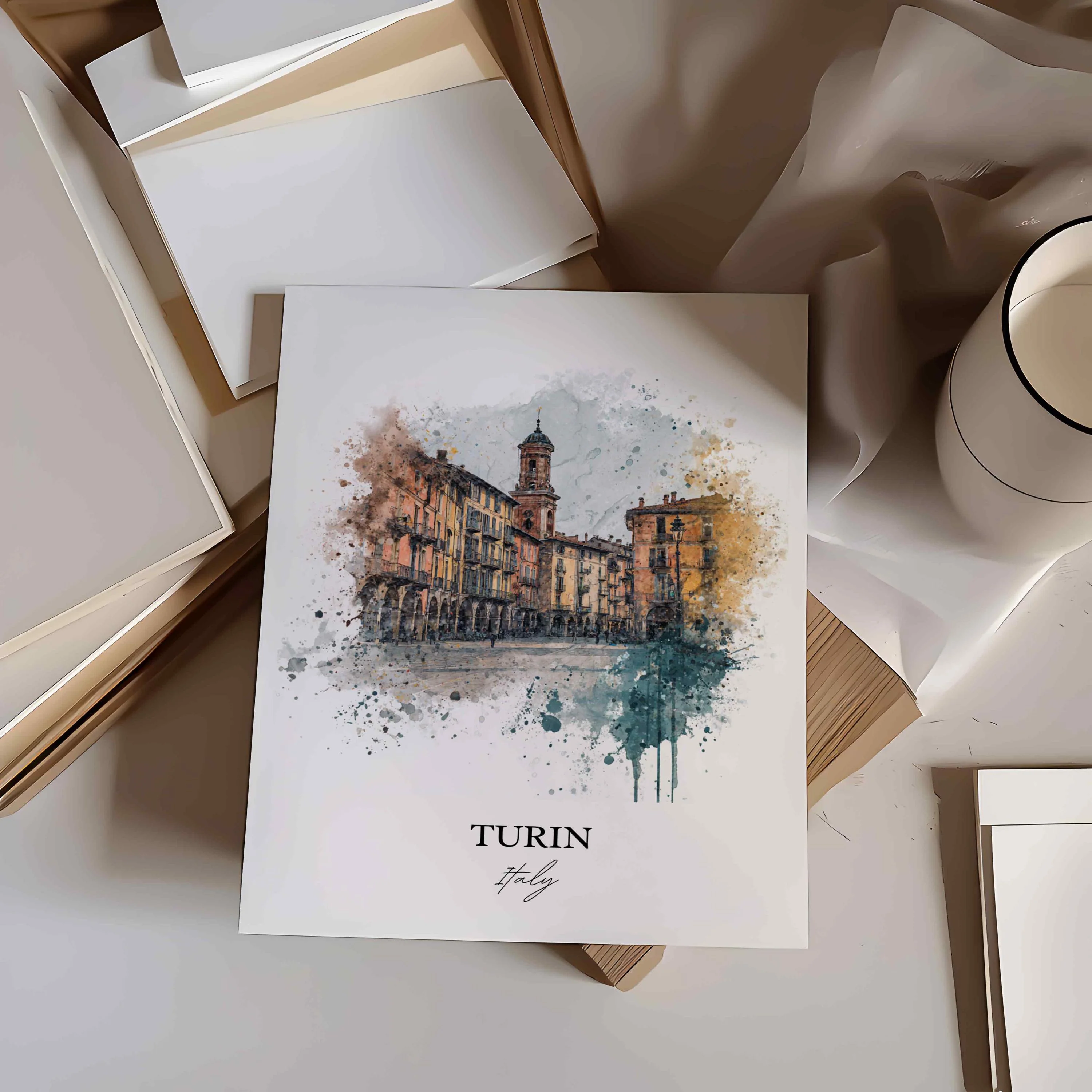 Turin, Italy – Watercolor Art Print - Image 4