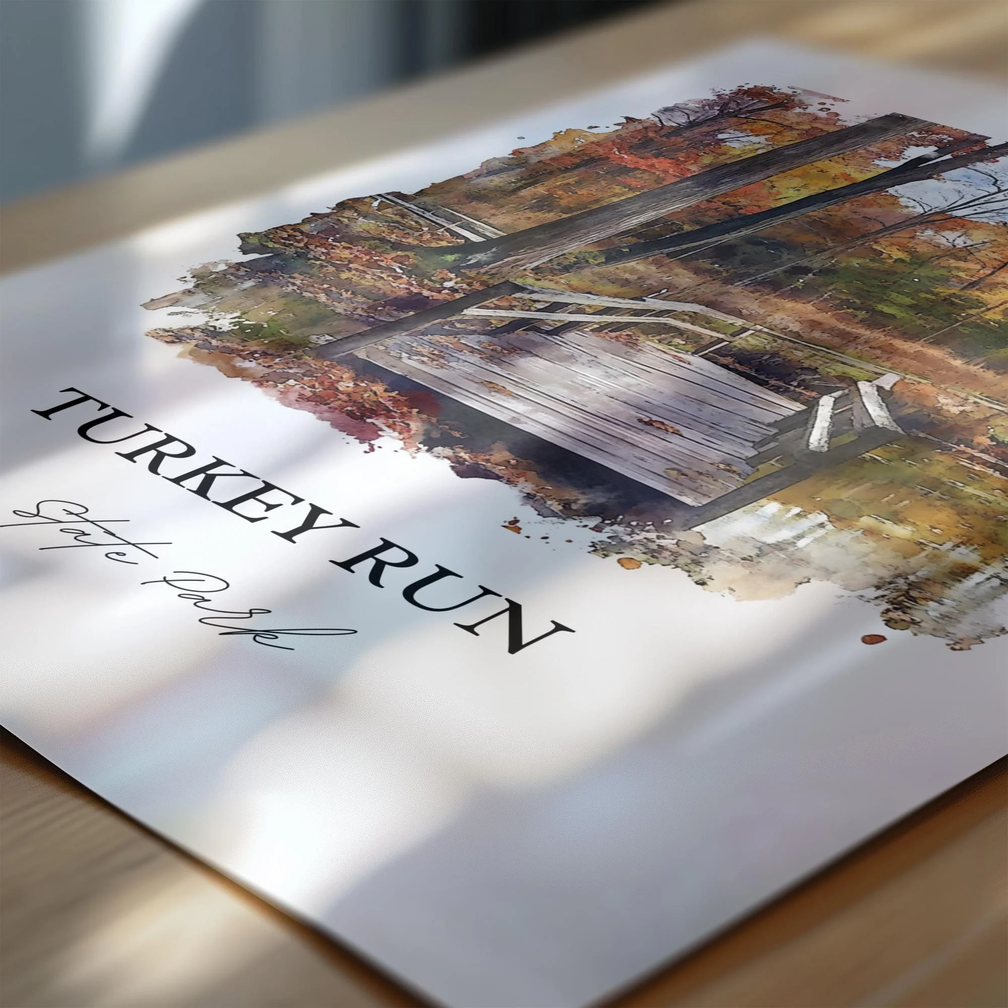 Turkey Run State Park, Indiana – Watercolor Art Print - Image 3
