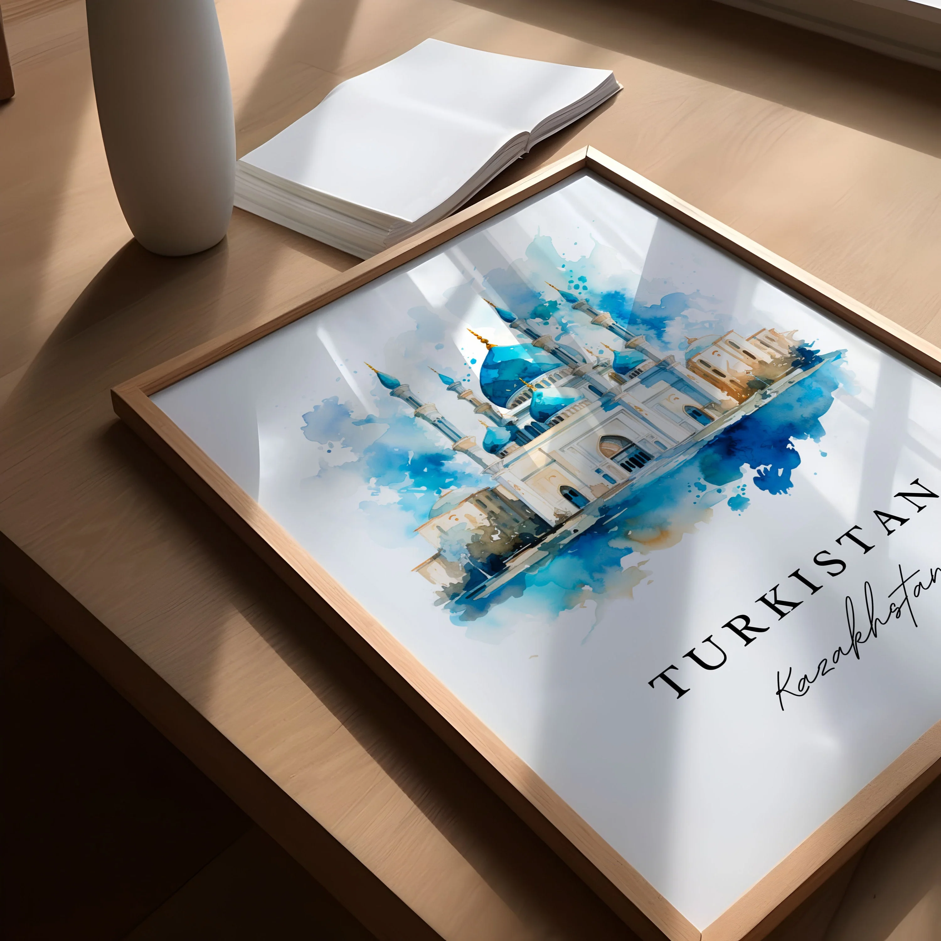 Turkistan, Kazakhstan – Watercolor Art Print - Image 3