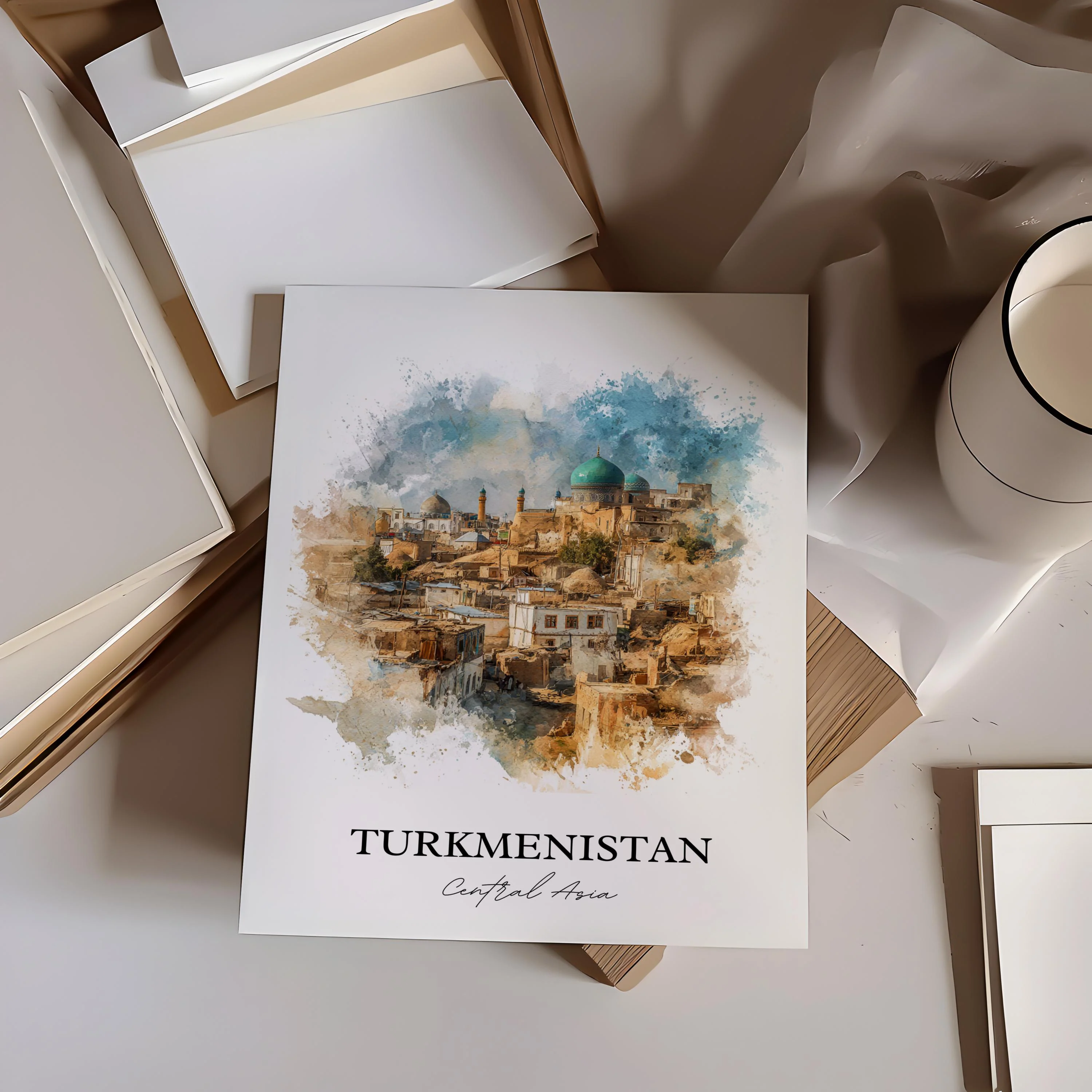 Turkmenistan, Turkmenistan – Watercolor Art Print - Image 6