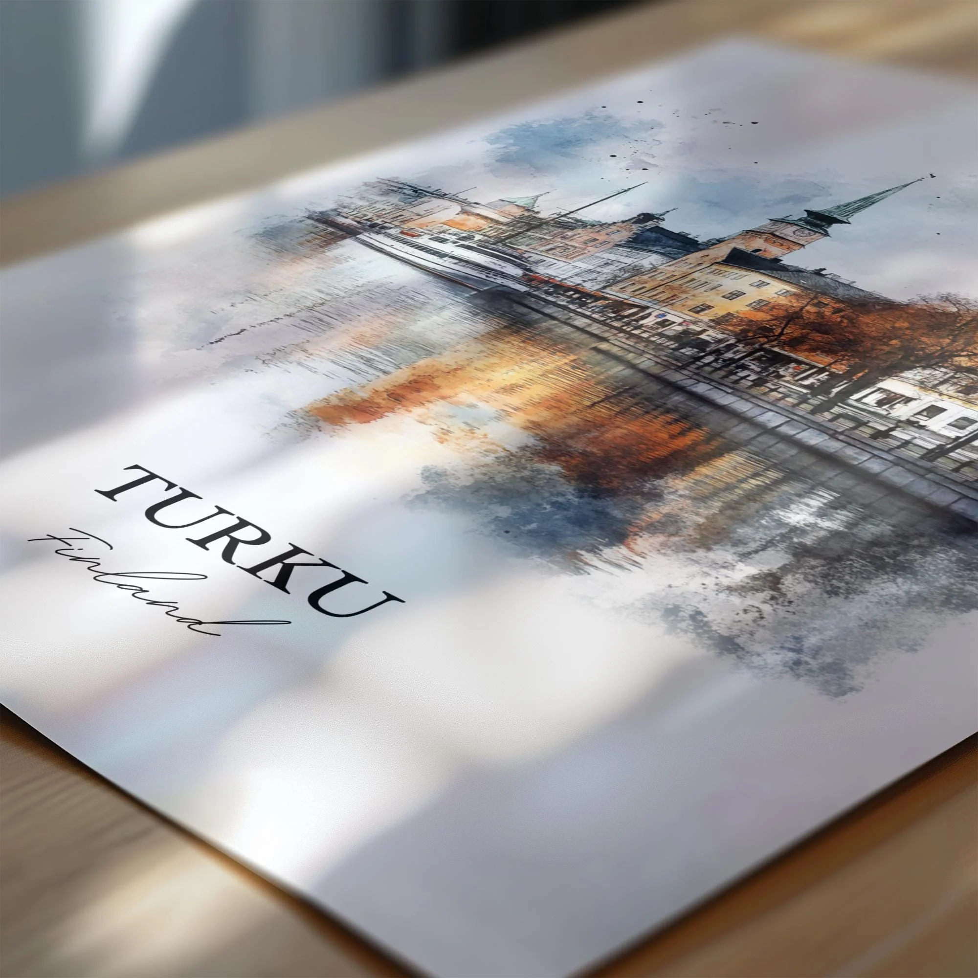 Turku, Finland – Watercolor Art Print - Image 2