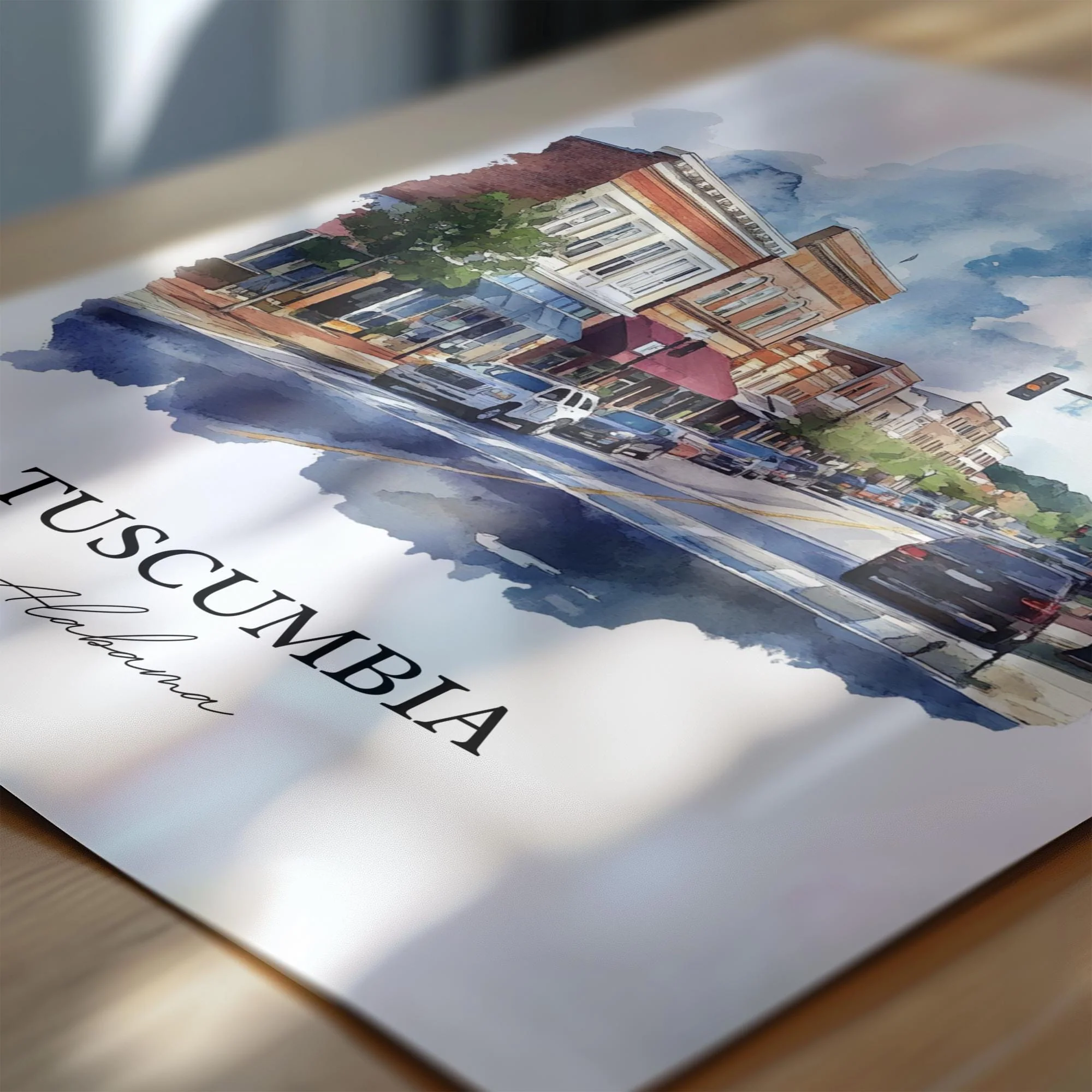 Tuscumbia, USA – Watercolor Art Print - Image 2
