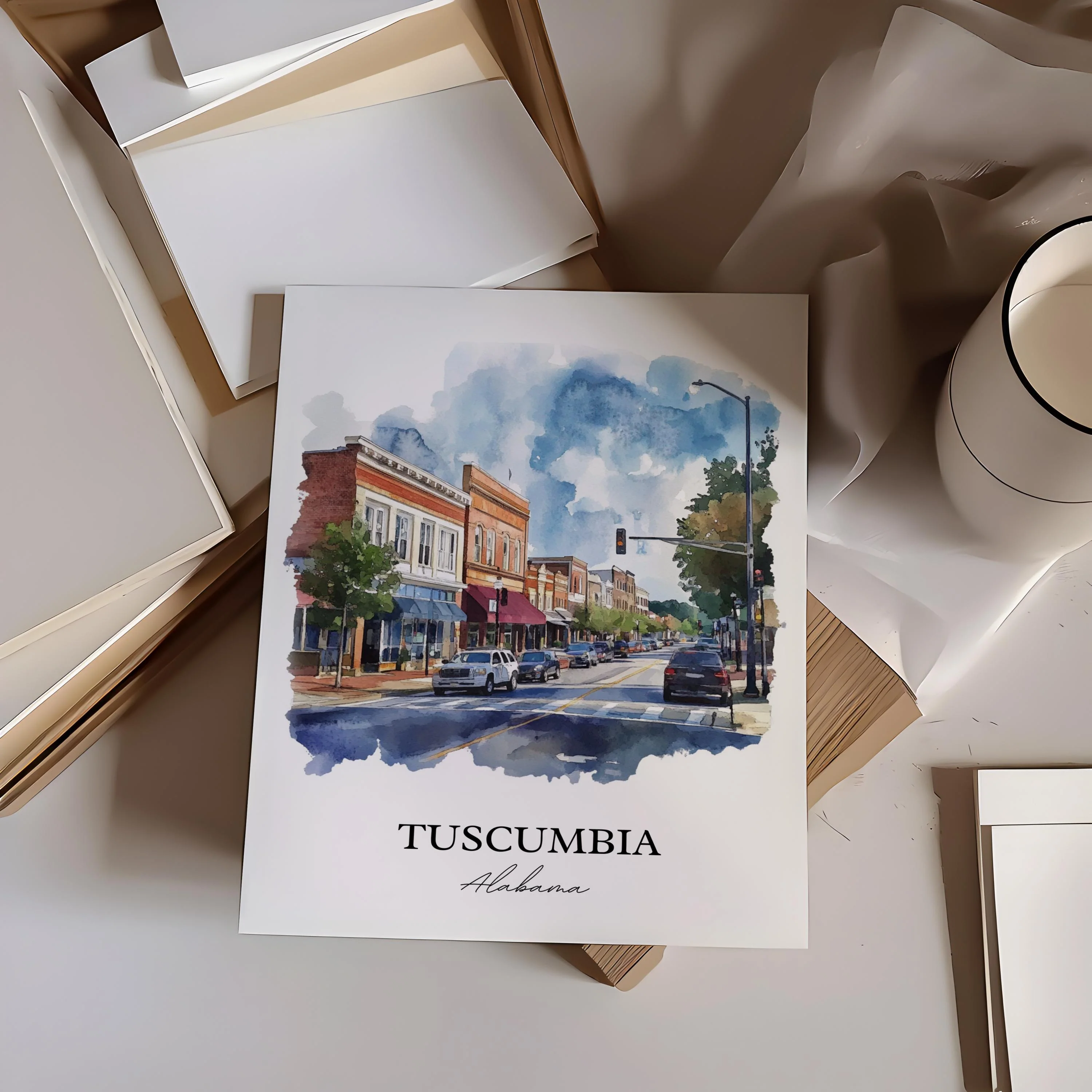 Tuscumbia, USA – Watercolor Art Print - Image 5