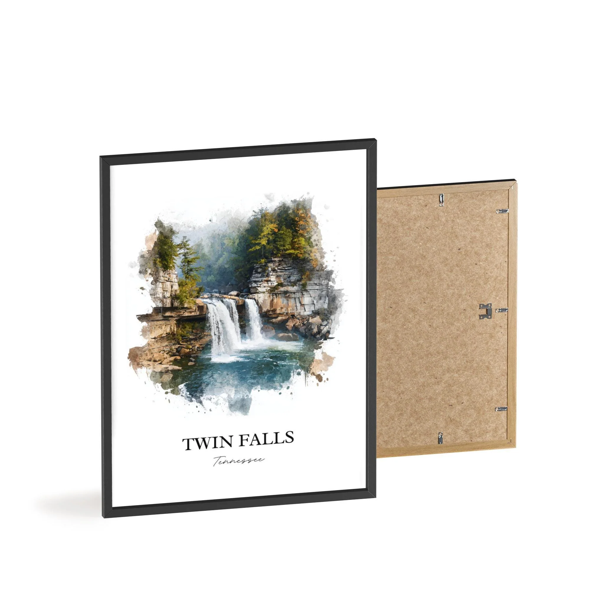 Twin Falls, Tennessee, USA – Watercolor Art Print - Image 8