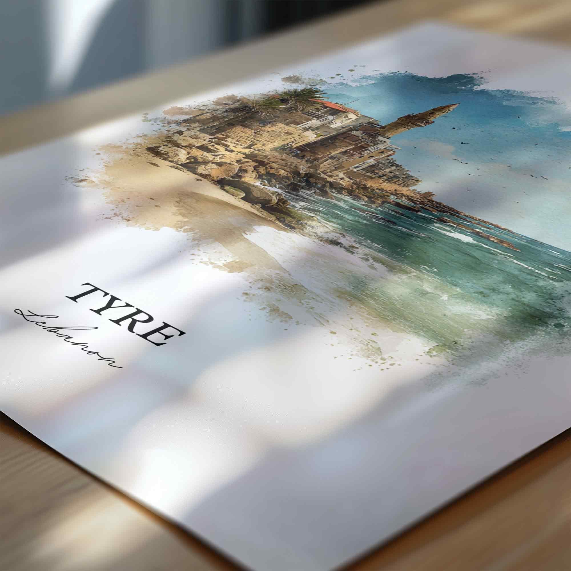 Tyre, Lebanon – Watercolor Art Print - Image 2