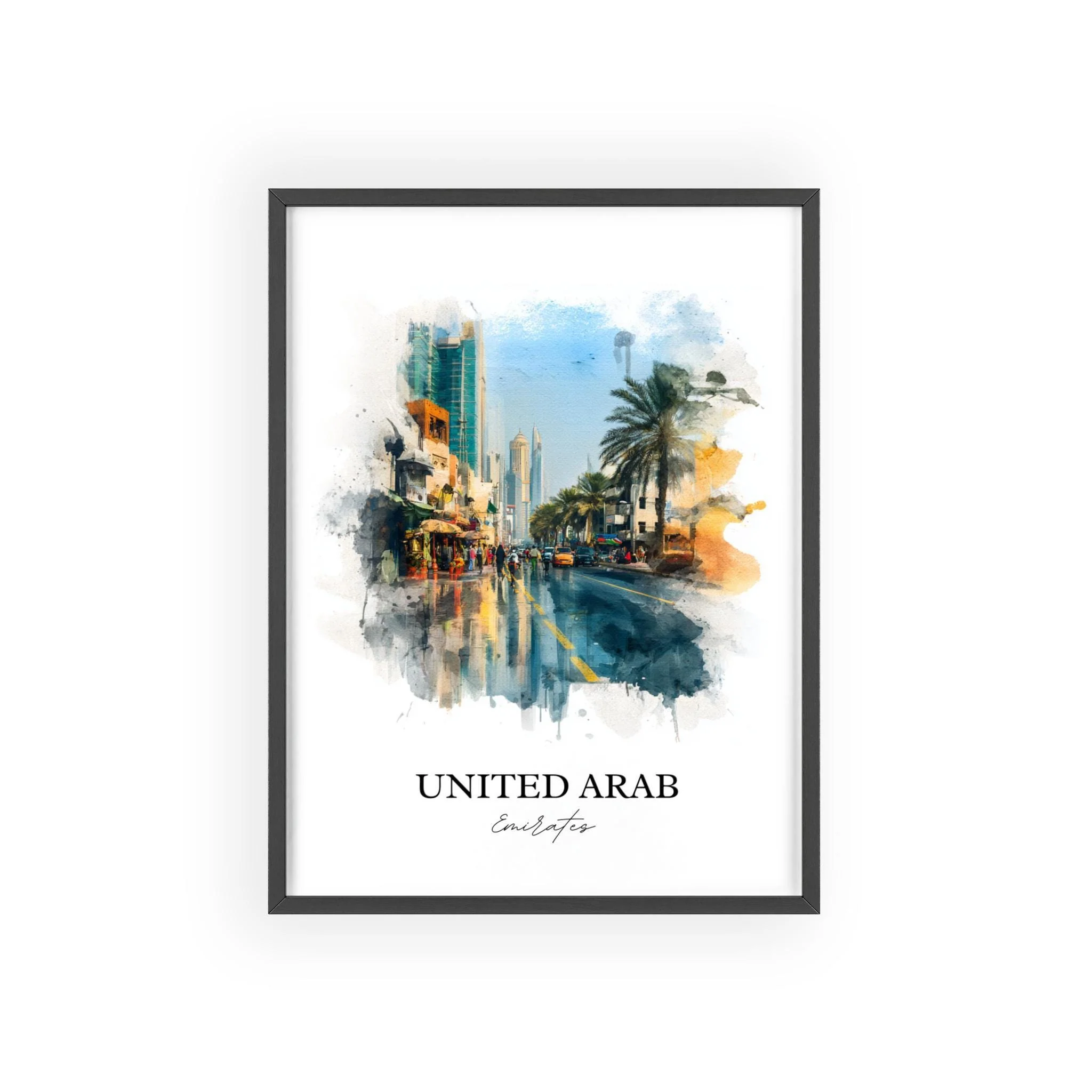 United Arab Emirates, UAE – Watercolor Art Print - Image 7