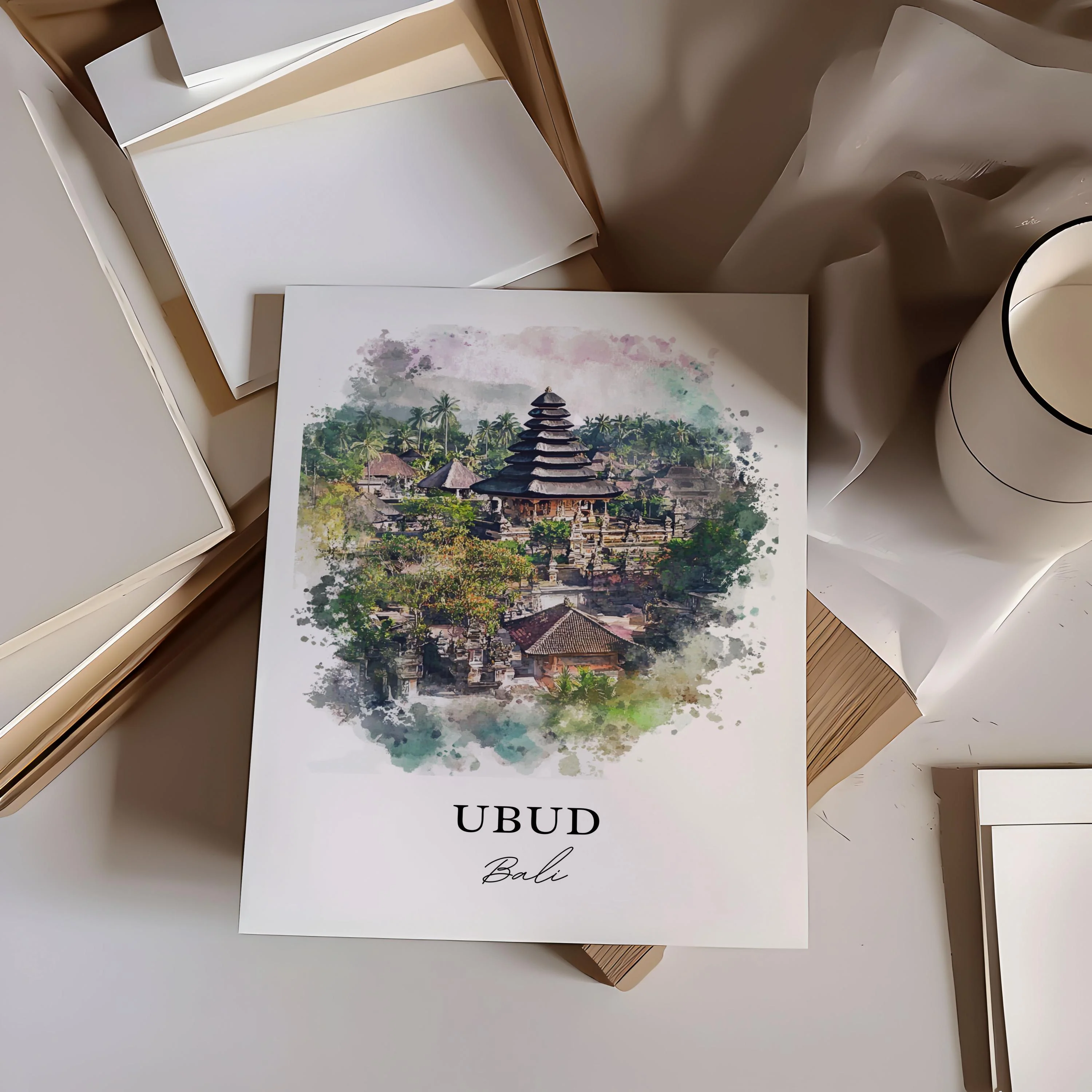 Ubud, Indonesia – Watercolor Art Print - Image 5