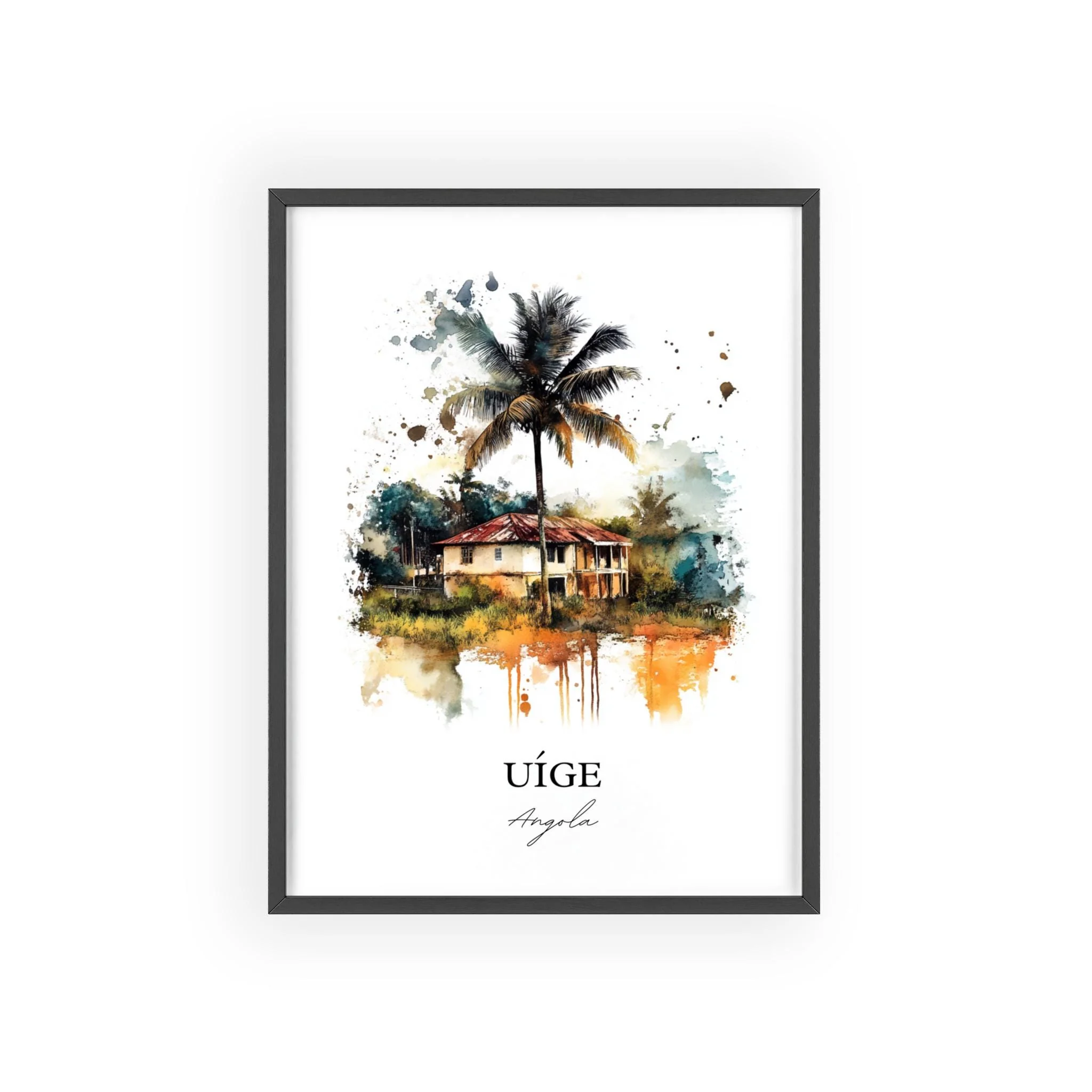 Uíge, Angola – Watercolor Art Print - Image 7