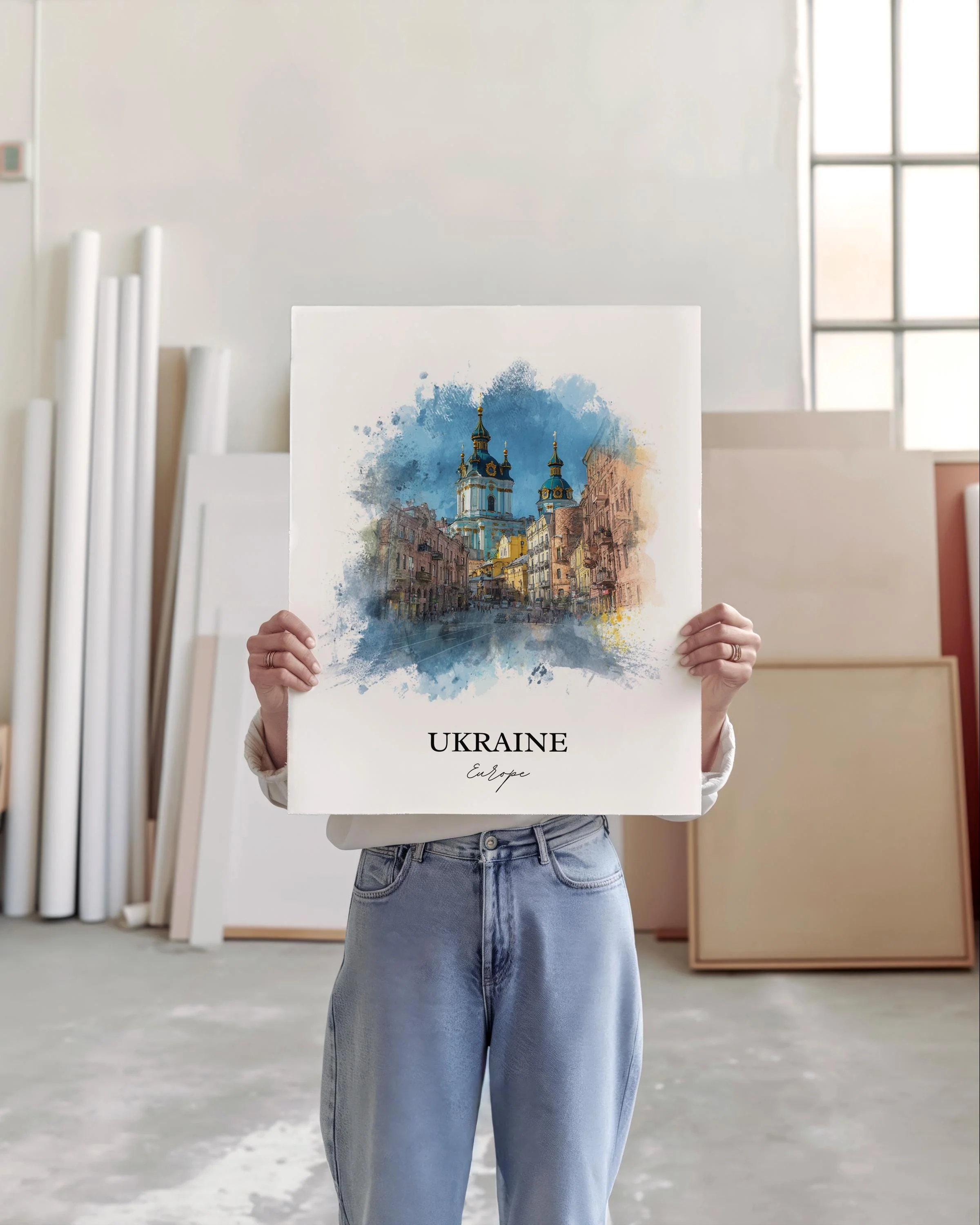 Ukraine – Watercolor Art Print - Image 3