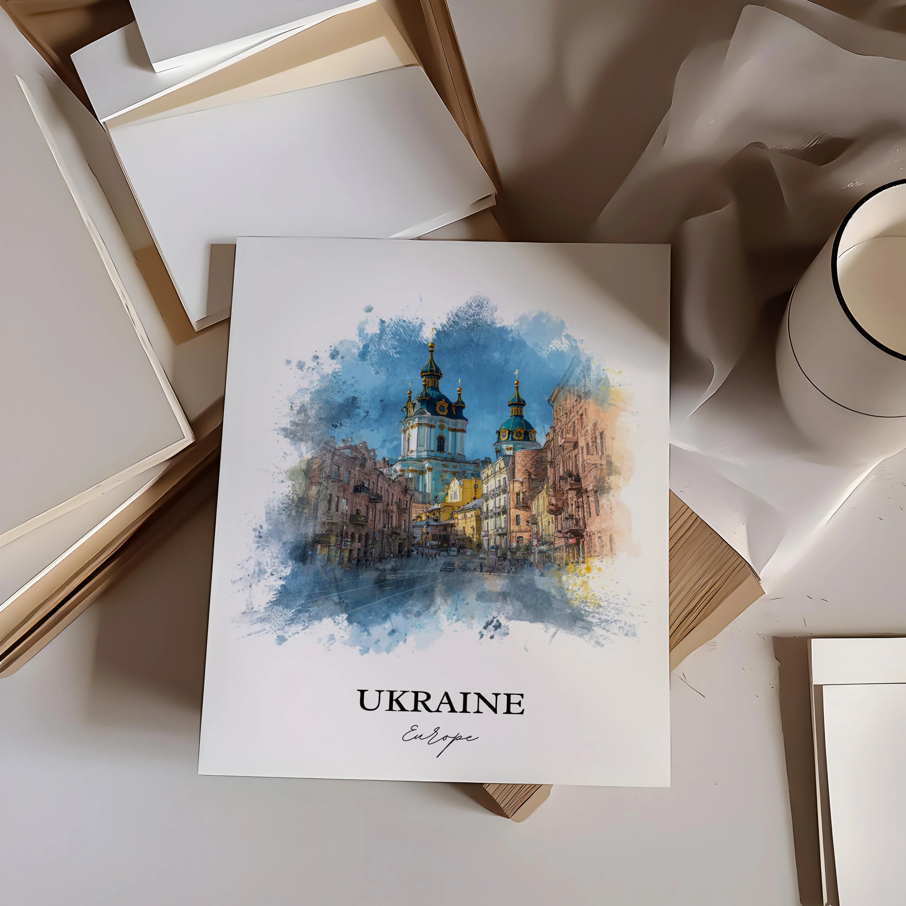 Ukraine – Watercolor Art Print - Image 4