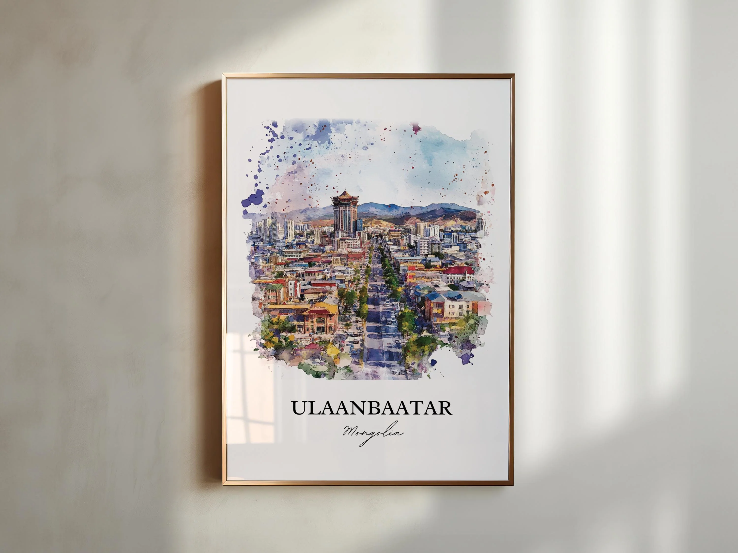 Ulaanbaatar, Mongolia – Watercolor Art Print - Image 3