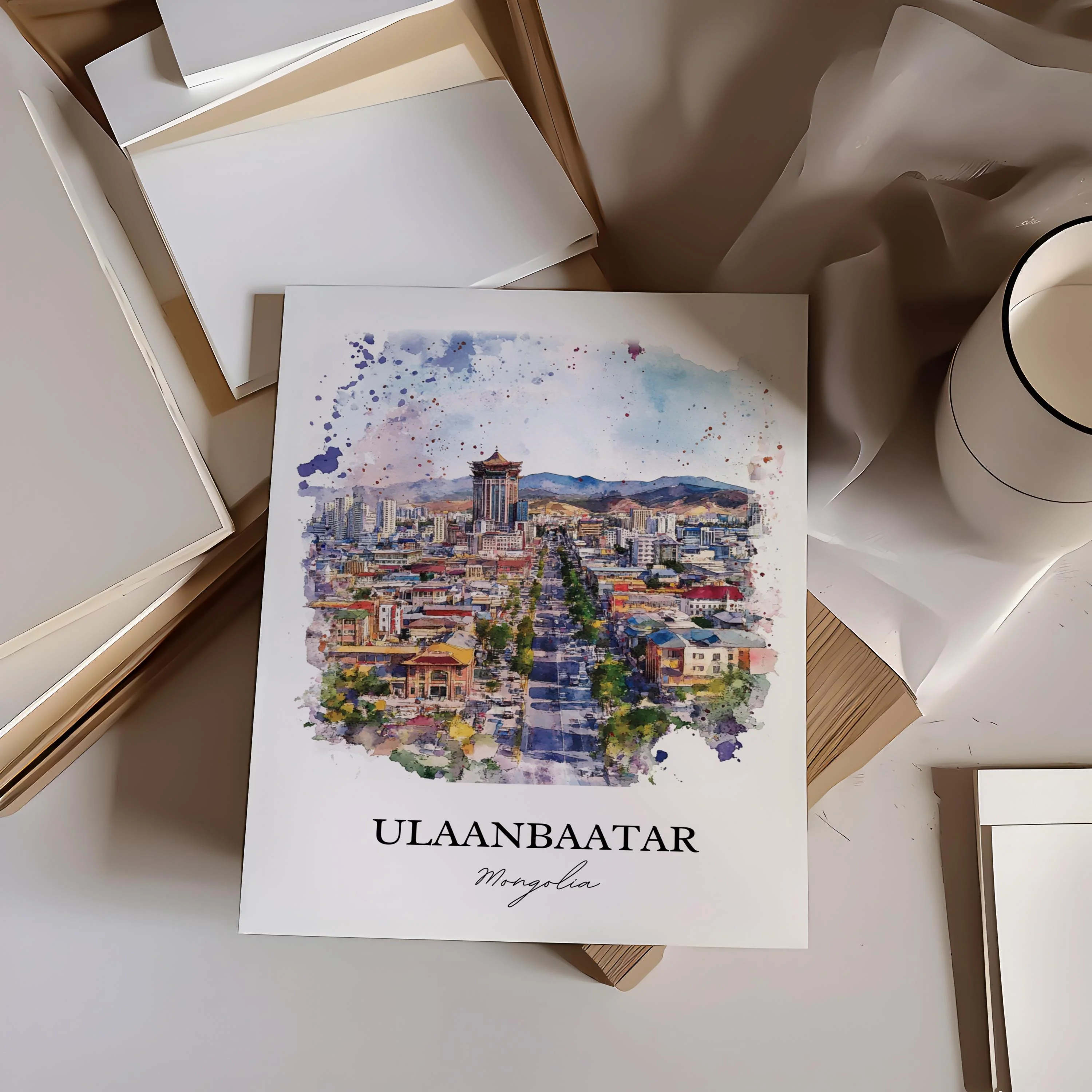 Ulaanbaatar, Mongolia – Watercolor Art Print - Image 5