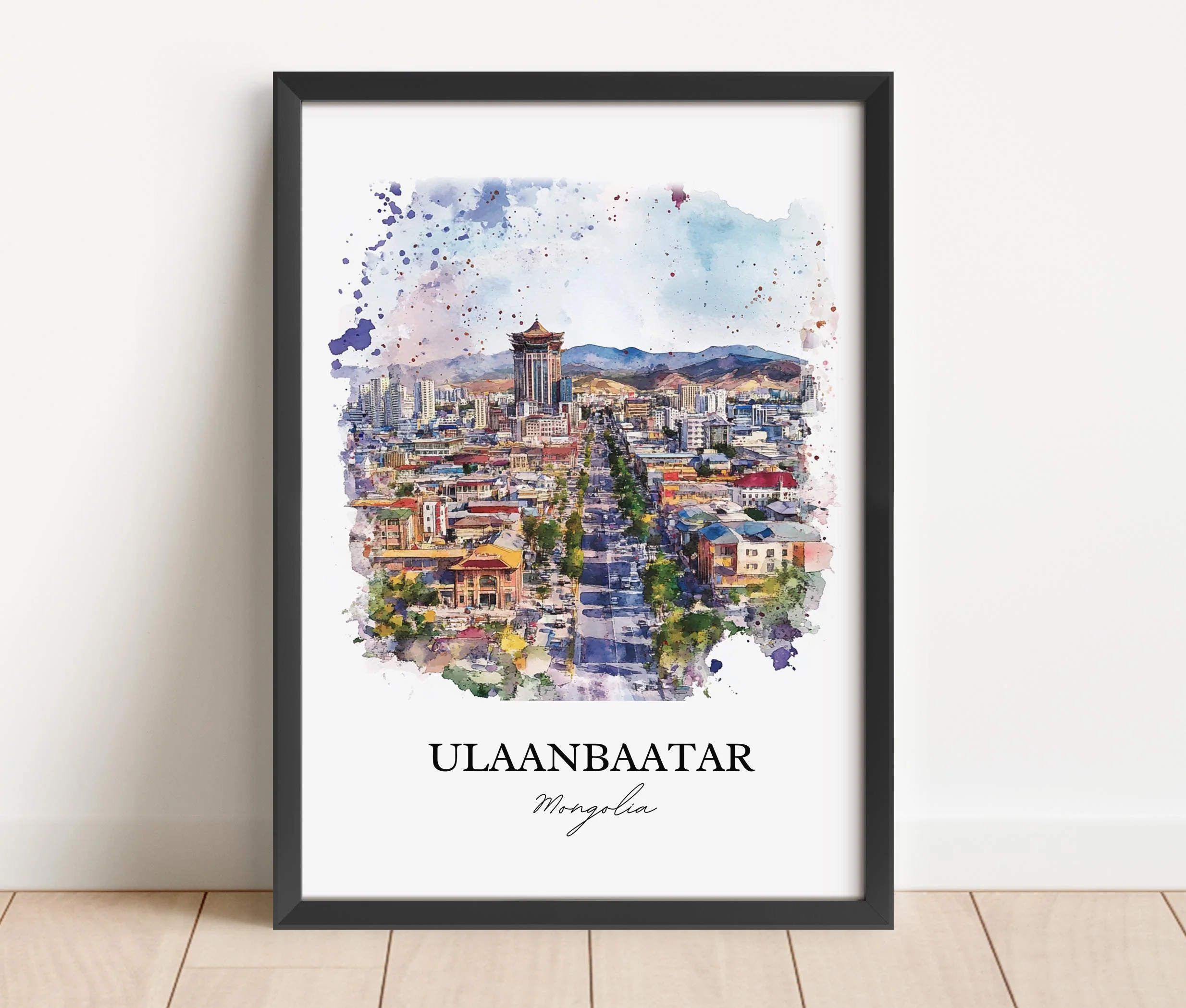 Ulaanbaatar, Mongolia – Watercolor Art Print - Image 6