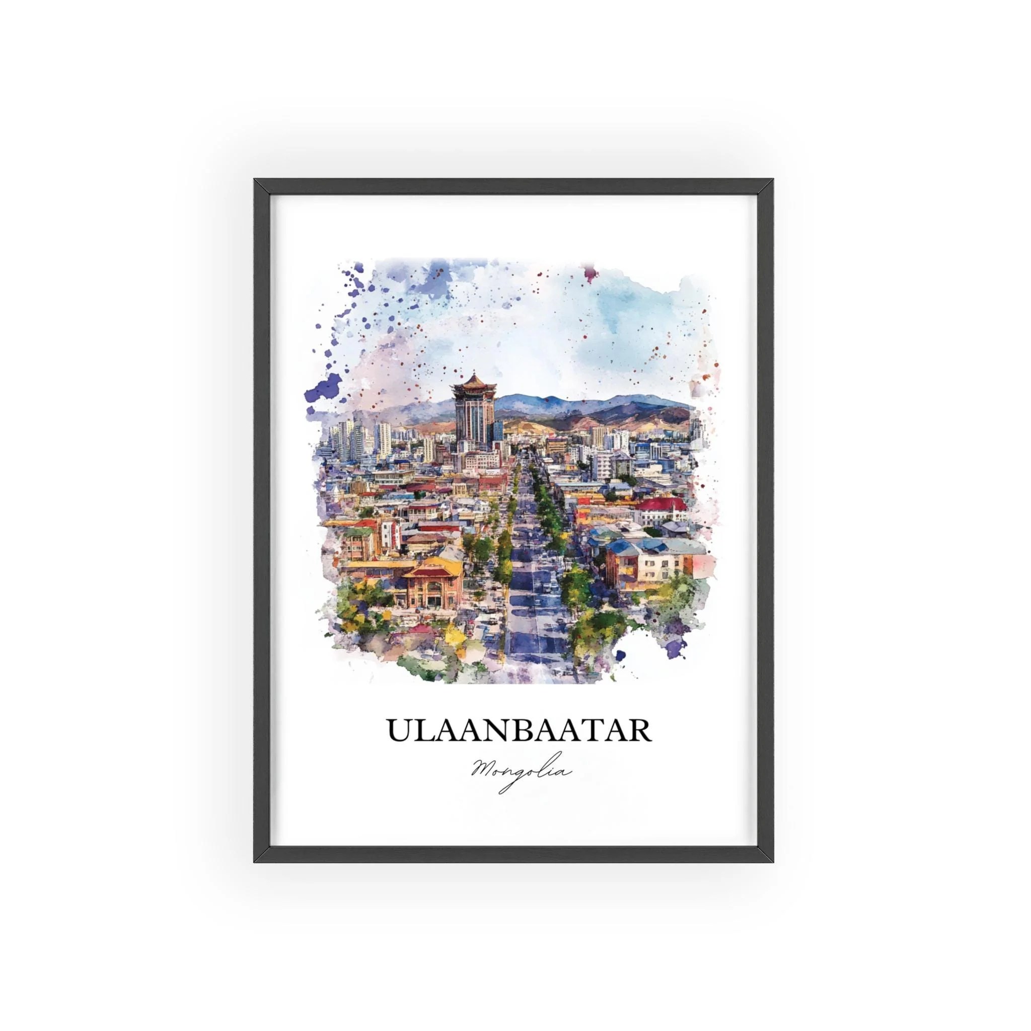 Ulaanbaatar, Mongolia – Watercolor Art Print - Image 7
