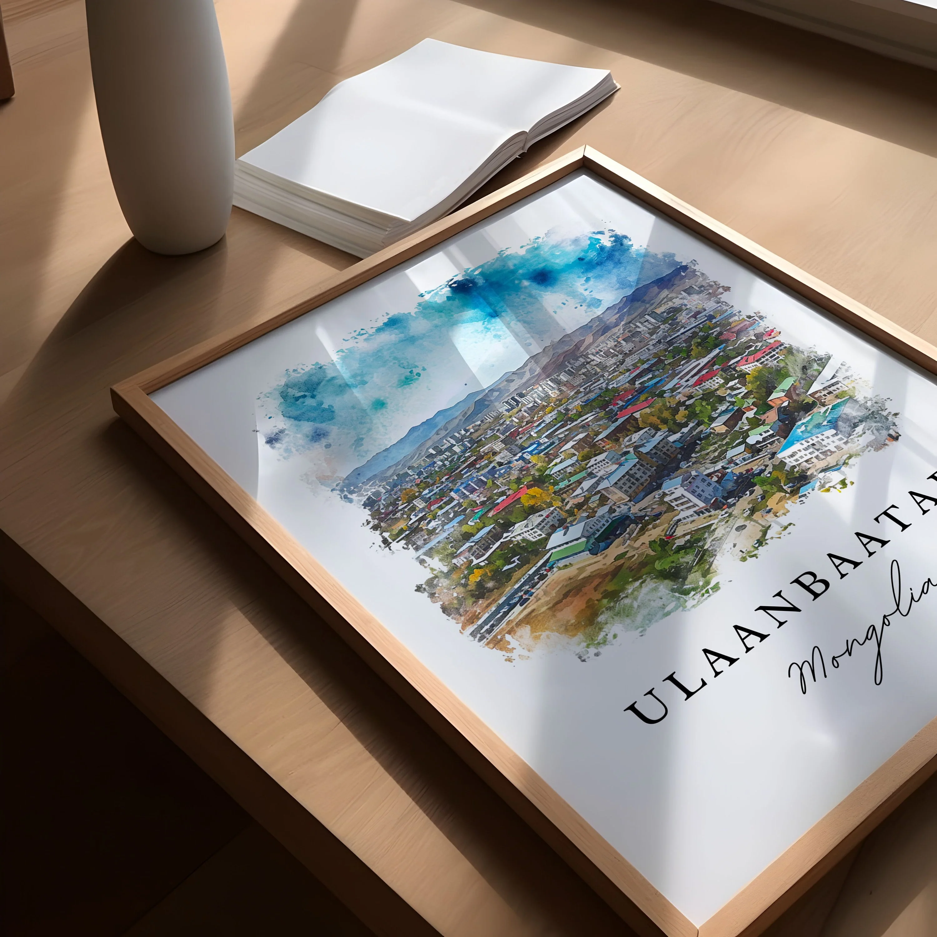 Ulaanbaatar, Mongolia – Watercolor Art Print - Image 3