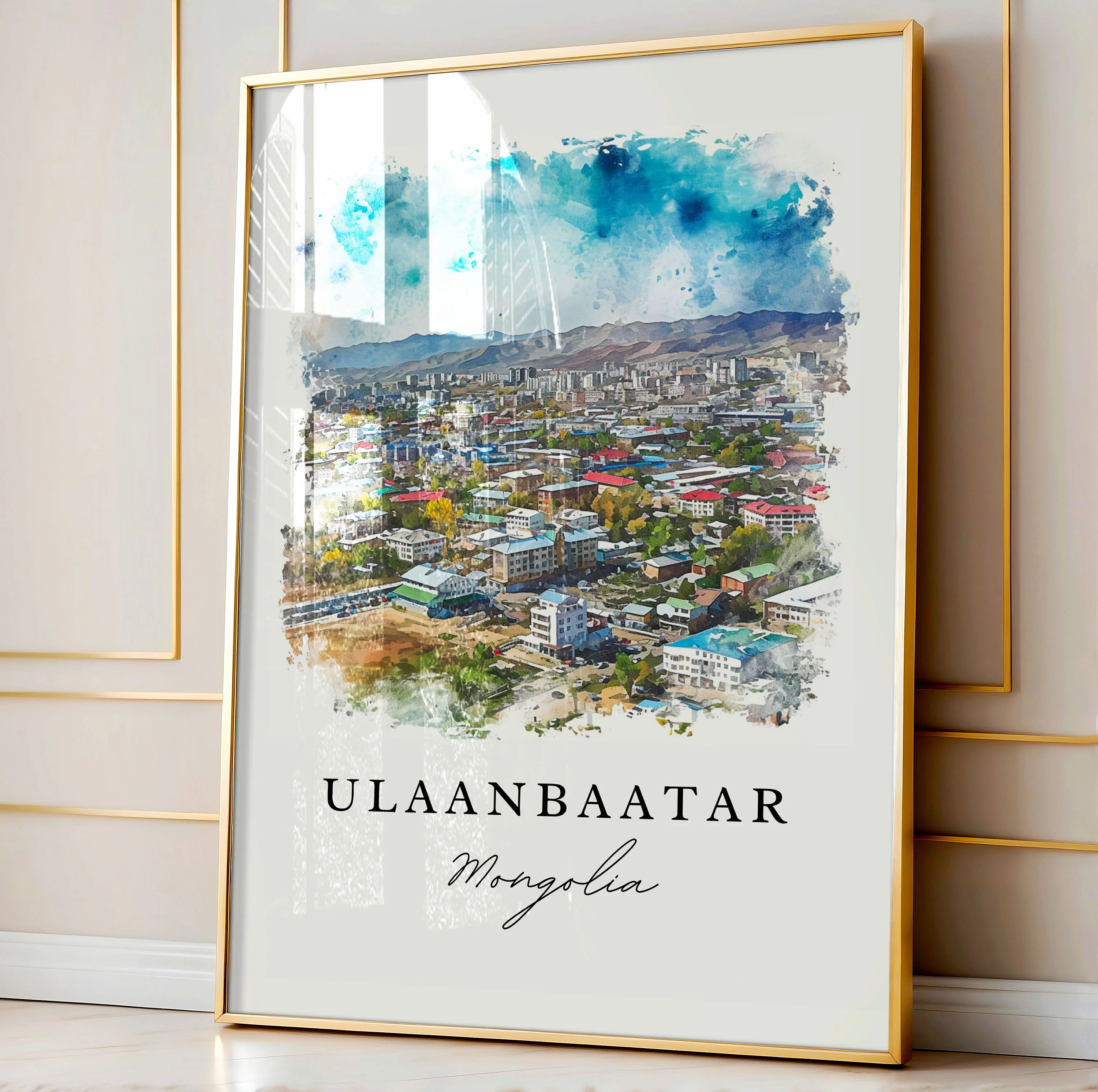 Ulaanbaatar, Mongolia – Watercolor Art Print - Image 4