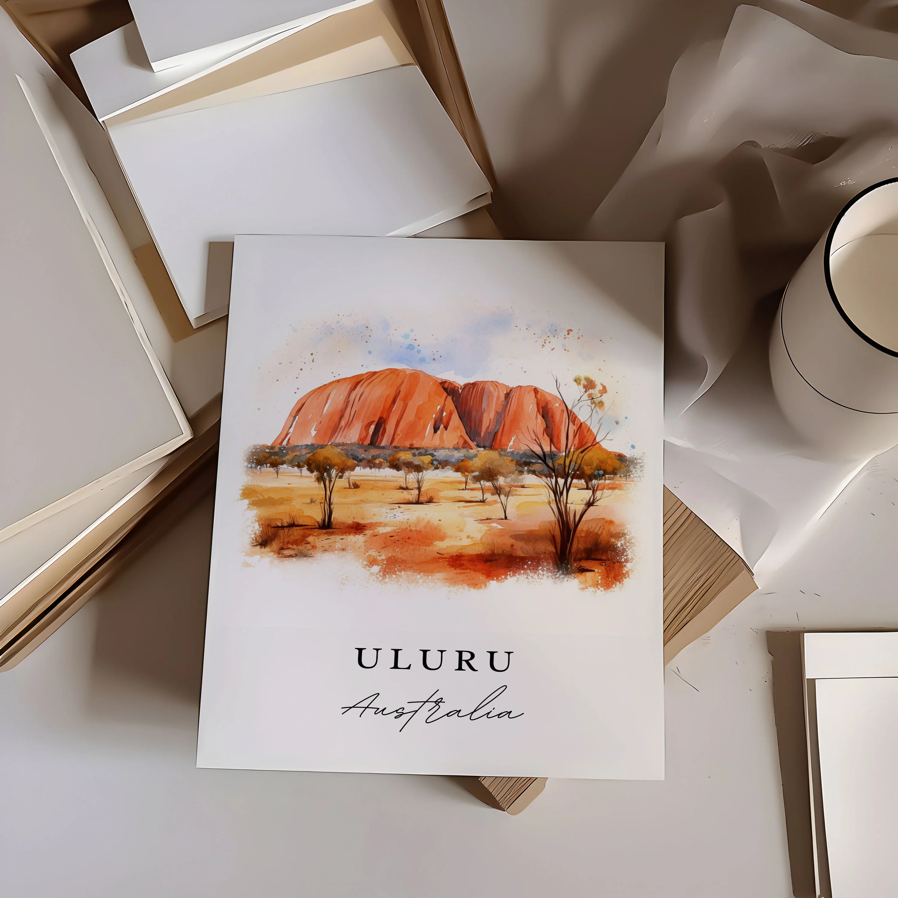 Uluru, Australia – Watercolor Art Print - Image 2
