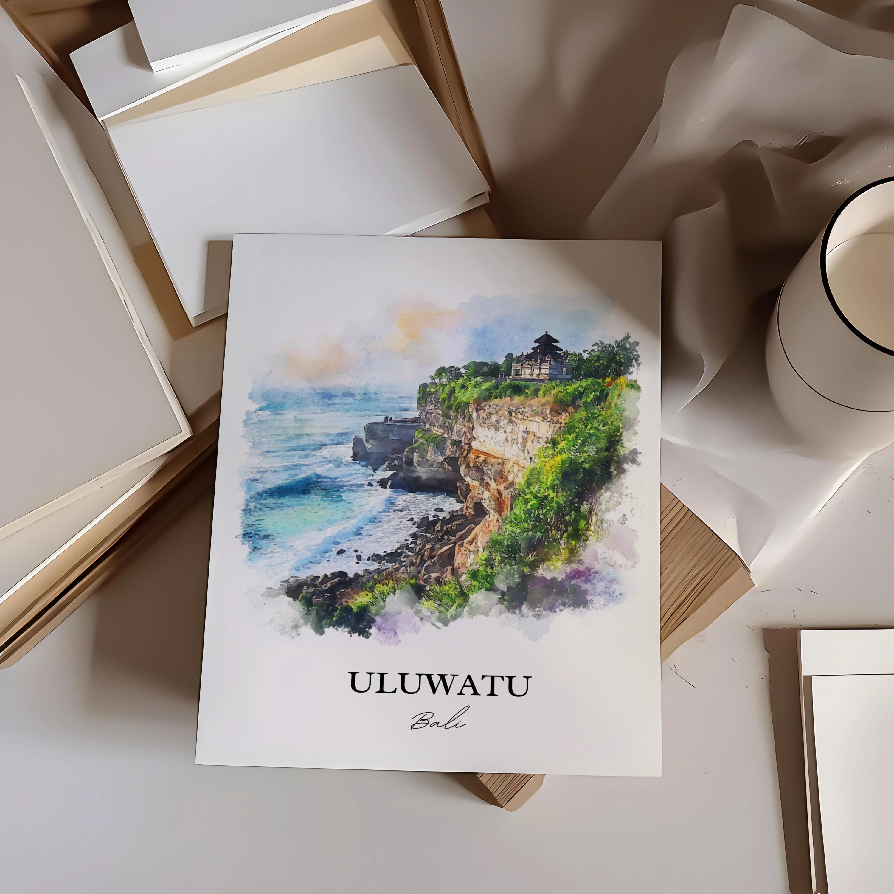 Uluwatu, Indonesia – Watercolor Art Print - Image 6